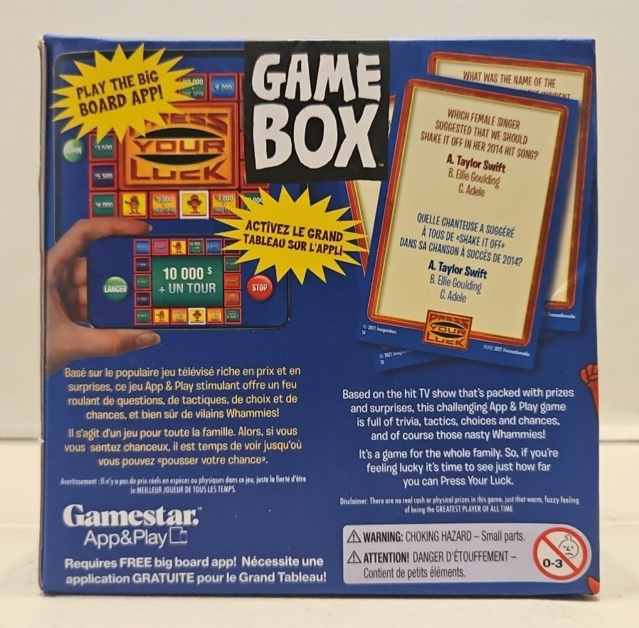 Press Your Luck / Game Box By Imagination Gaming – New G