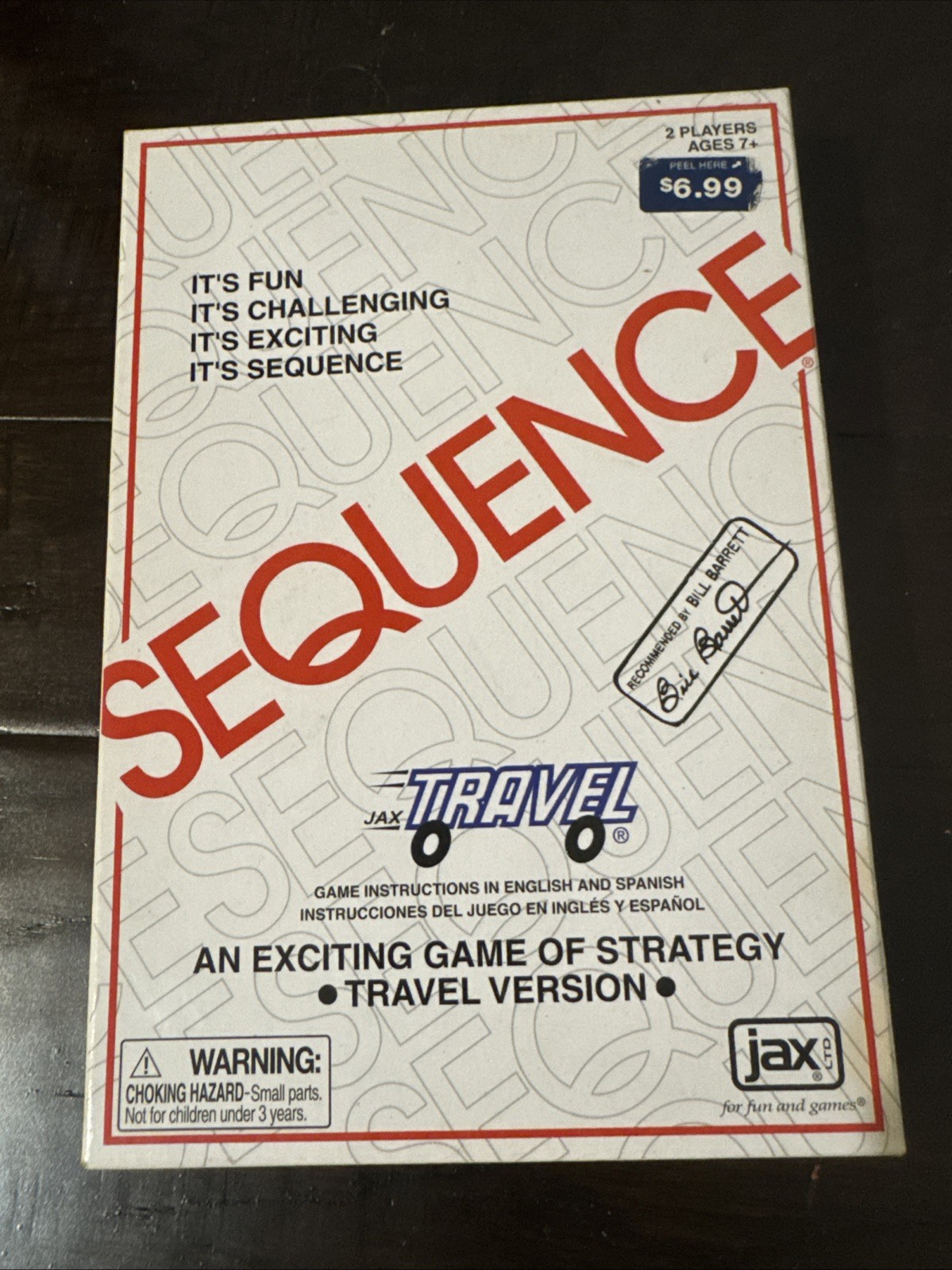 Sequence Travel Version Game of Strategy 1994 Jax Ltd. Brand New Board Game