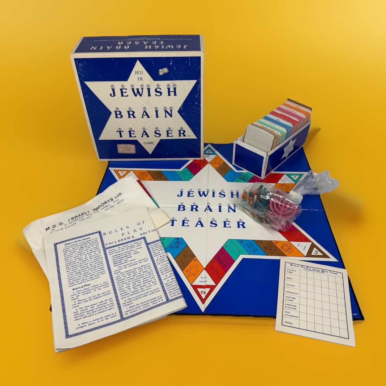 Vintage 1984 Jewish Brain Teaser Children’s Edition Educational Board Game Judai