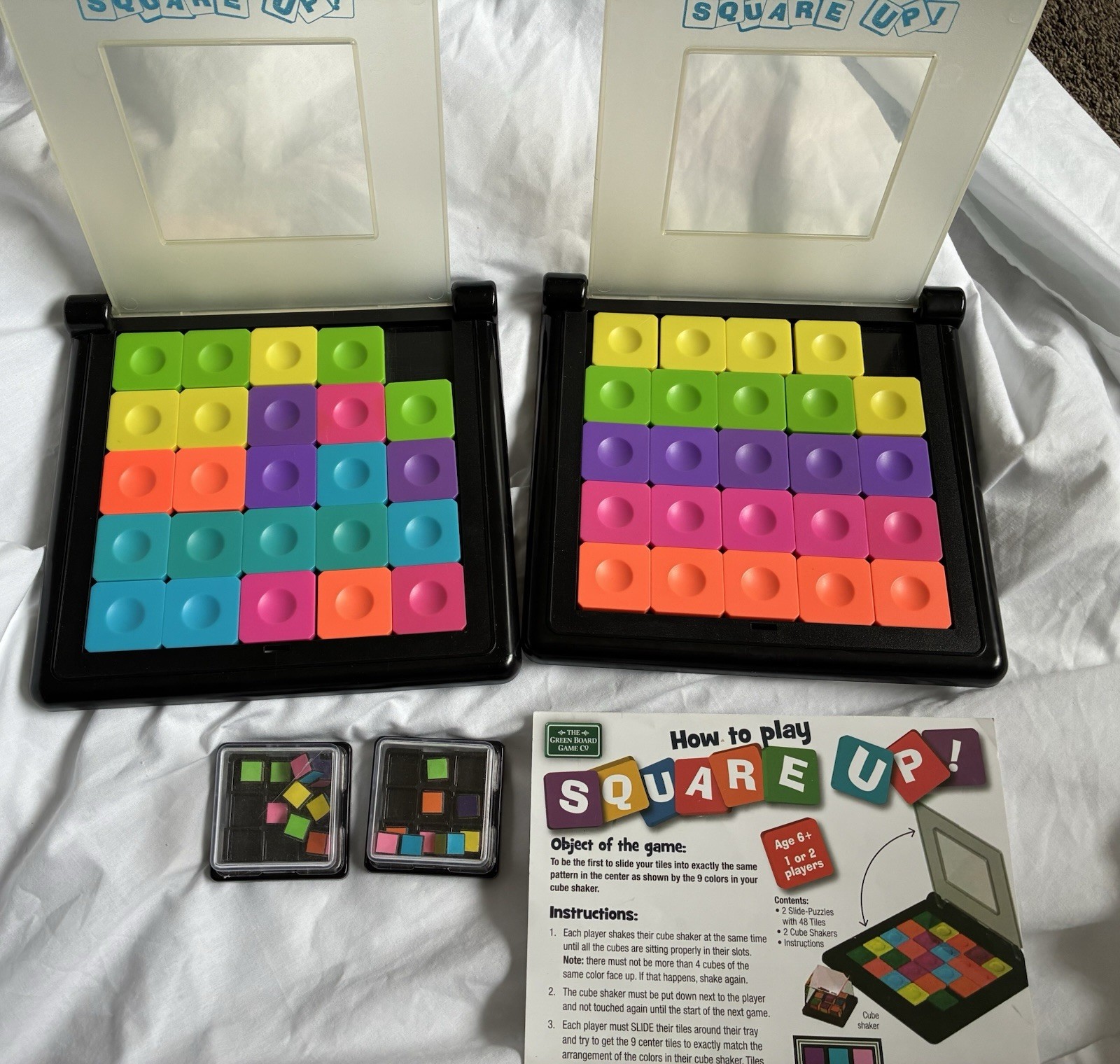 Mindware 2009 Green Box SQUARE UP! Tile Strategy Puzzle Race Game Complete