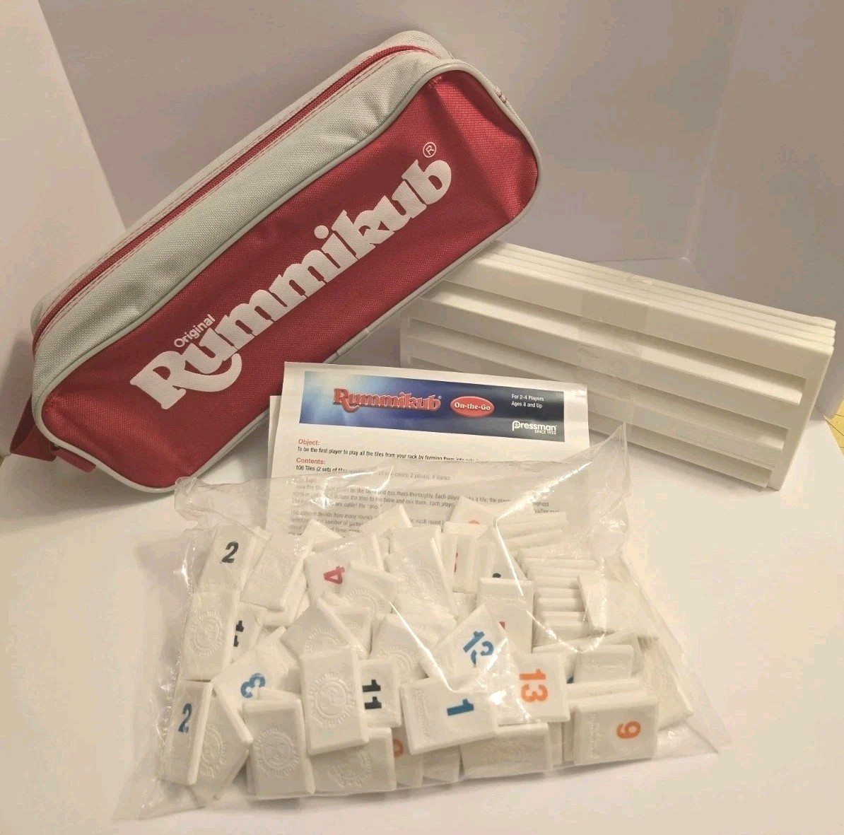 2019 Rummikub On The Go: The Complete Original Game in a Red Canvas Storage Case