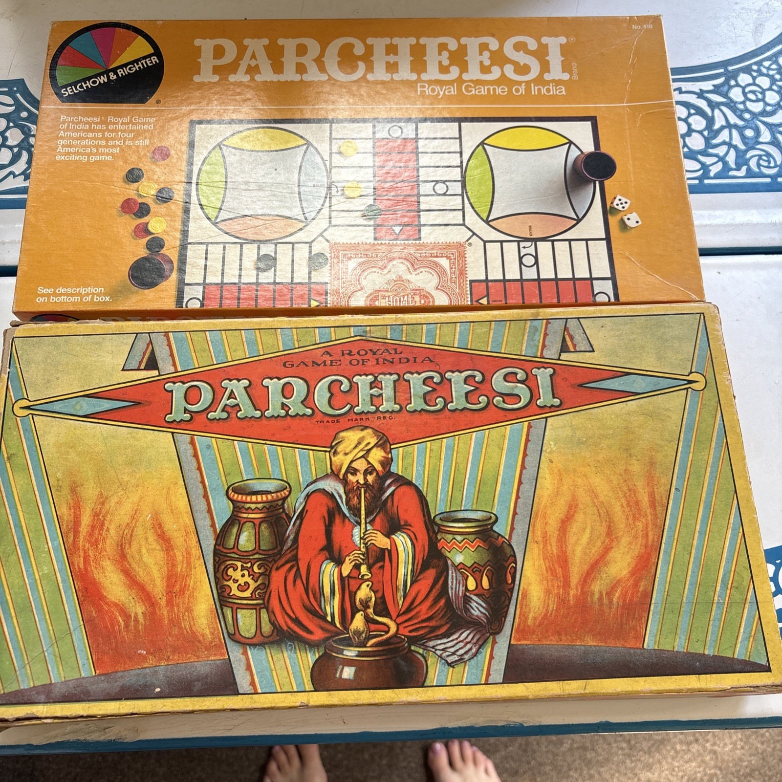 Two Vintage Parcheesi Game