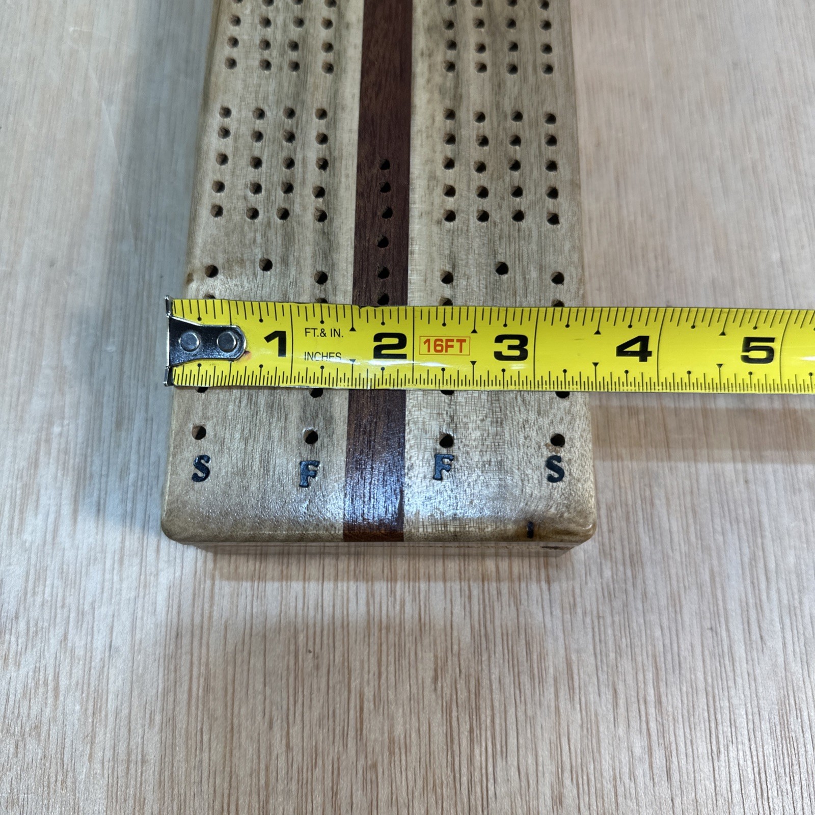 Myrtlewood Handmade Cribbage Board W Storage Made In Oregon No Pegs No Box