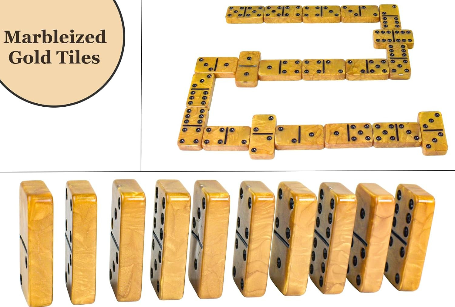 Dominos Set for Adults, Thick Domino, Double 6 Dominoes Set for Adults and Kids,