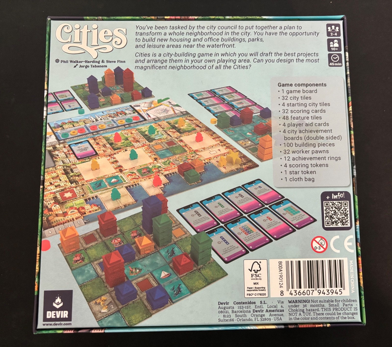 Cities Board Game Devir – City Building Strategy 2-4 Players 10+ – 100% complete