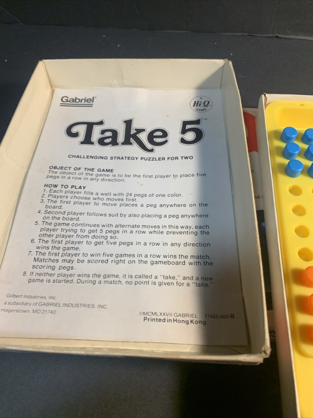 Lot of 3 Vintage Take 5 Gabriel / Ideal Hi-Q Games Take 5 Solitaire Peg Jump