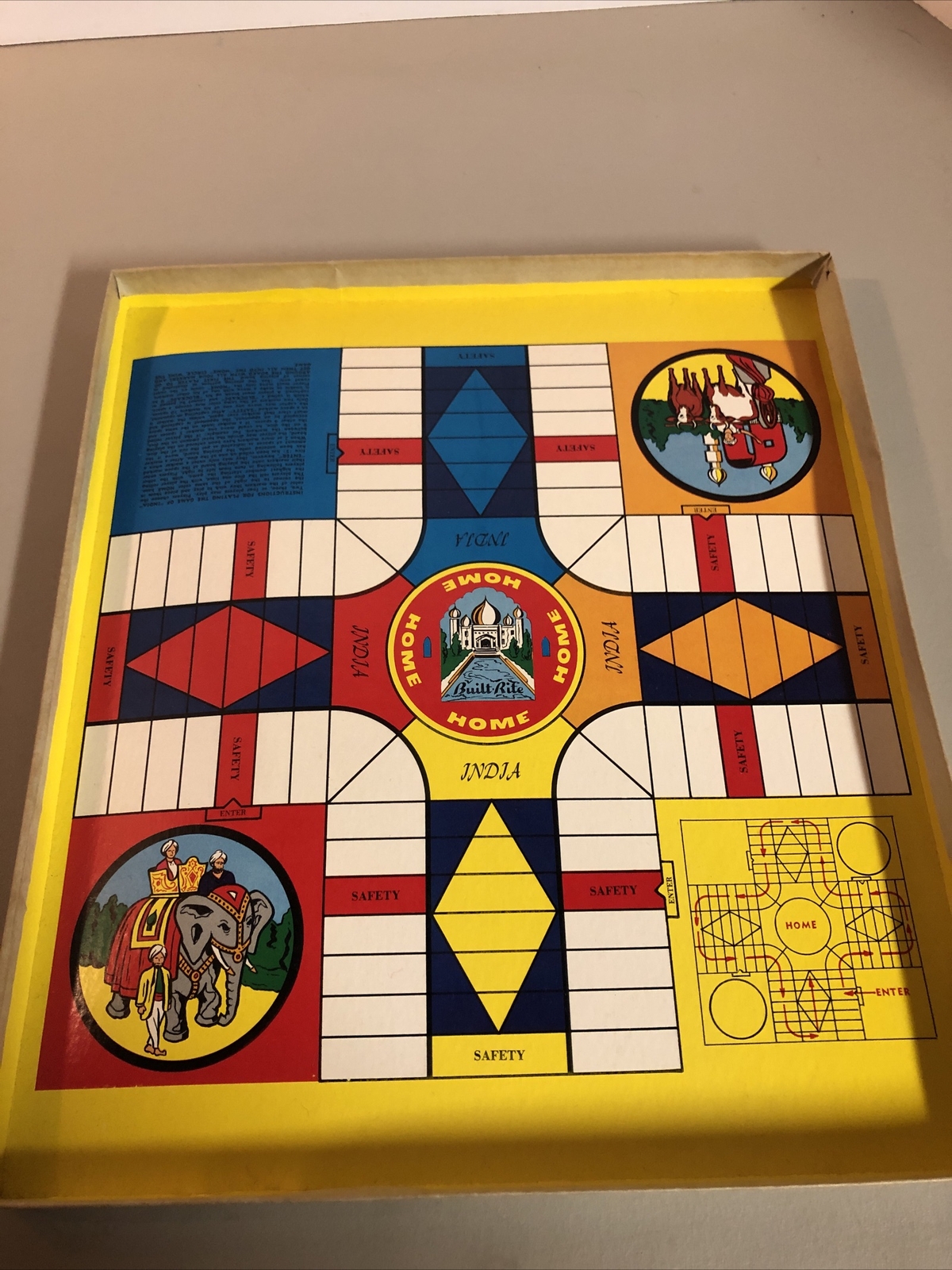 Vintage India Board Game of India Warren Built-Rite Complete in Box