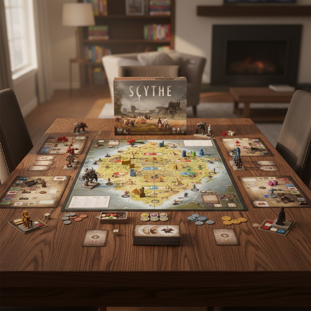 Engine-Building Strategy Board Game for 1-5 Players, Area Control, Mechs