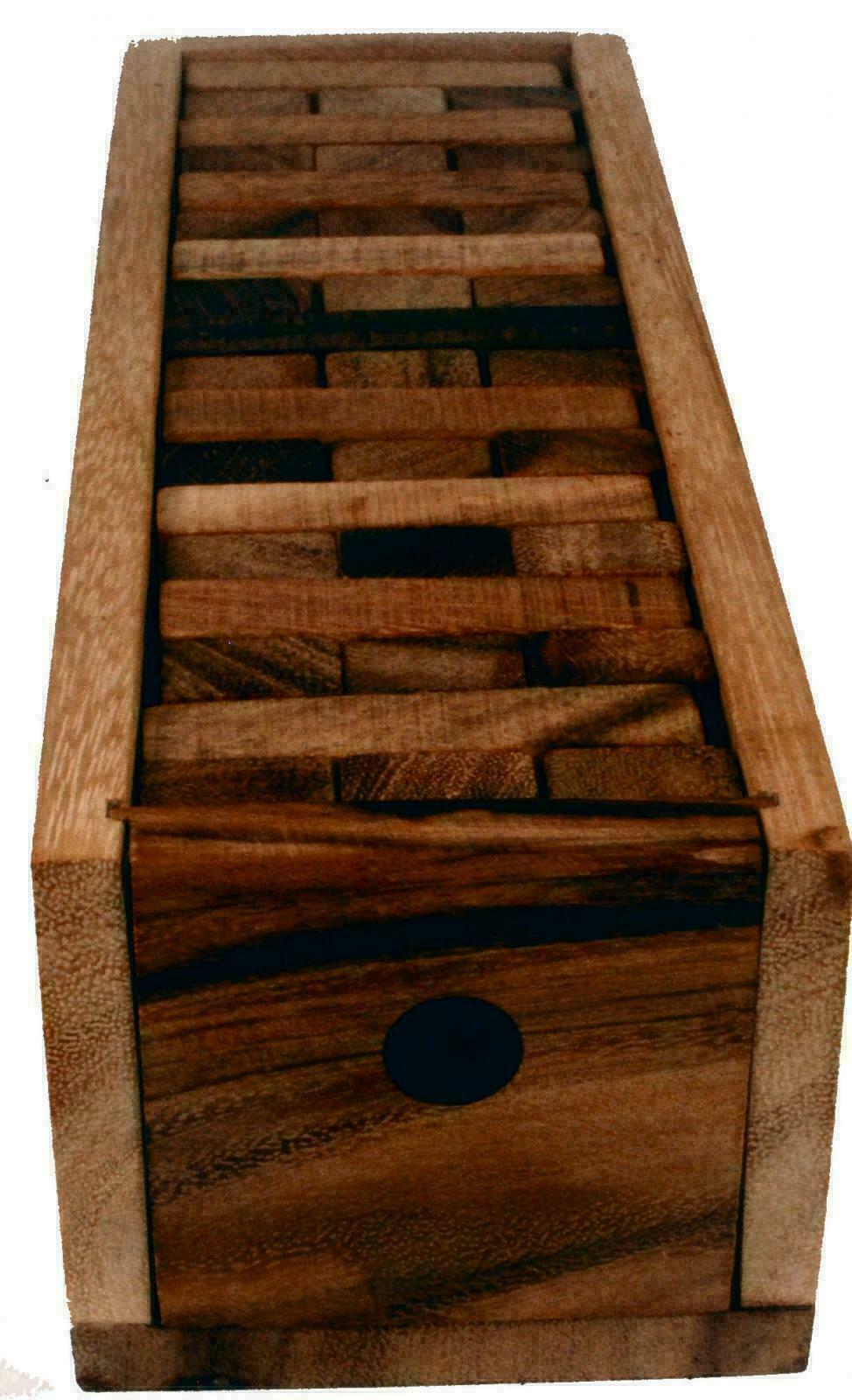 Fair Trade Thai Wooden Blocks Rainwood Building Toppling Board Game Set 18x6x6cm