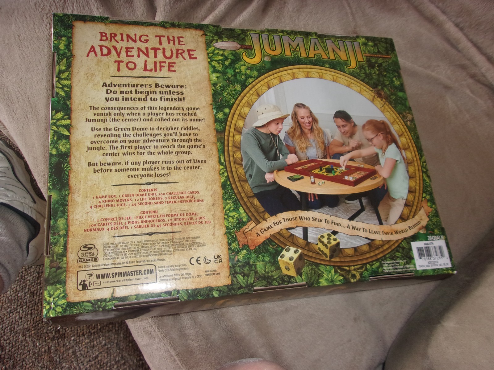 2021 Jumanji Board Game Wooden Box w/ bottom case