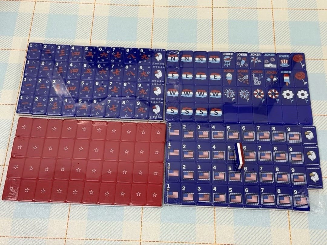 The Patriotic Line Inspired Red, White and Blue American Mahjong Tiles