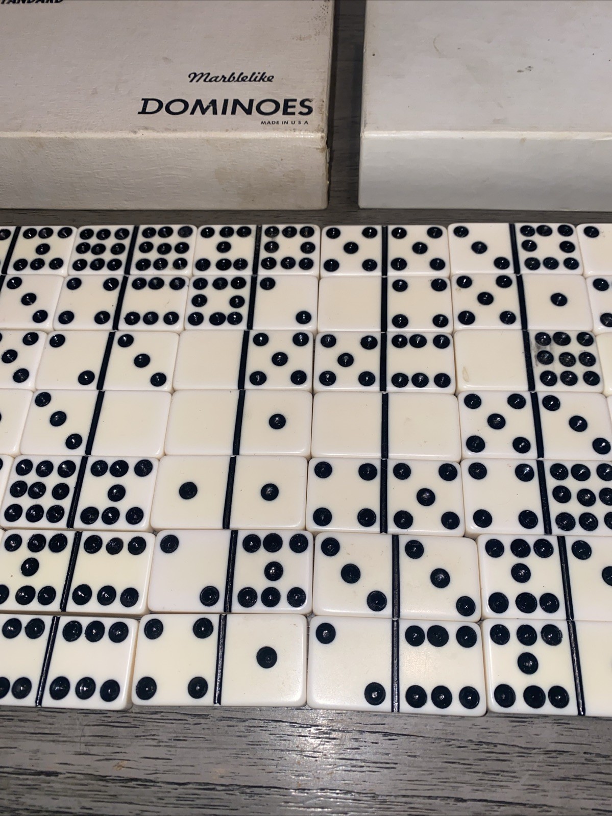 Vintage Puremco Standard Marblelike Dominos No Instructions Ivory 56 Tiles Read!