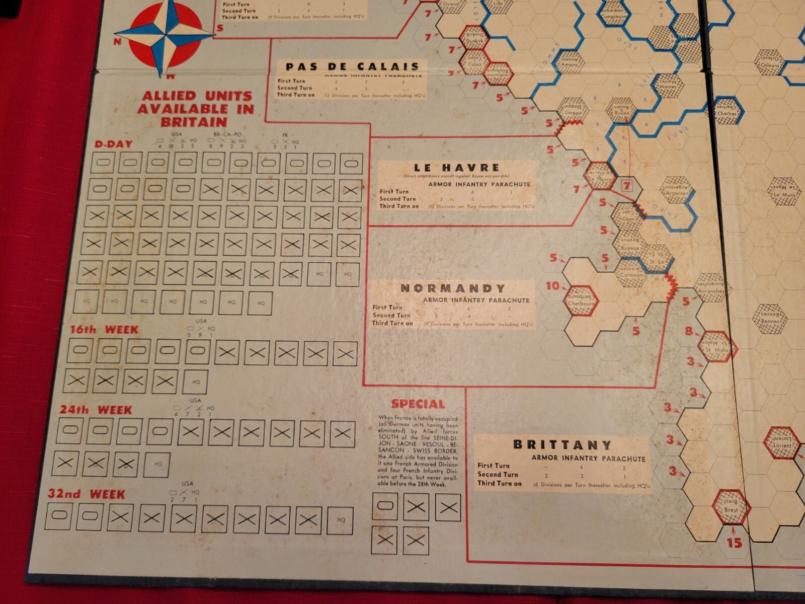 1961 Avalon Hill D-Day 508 World War II Board Game Realistic Tournament Complete