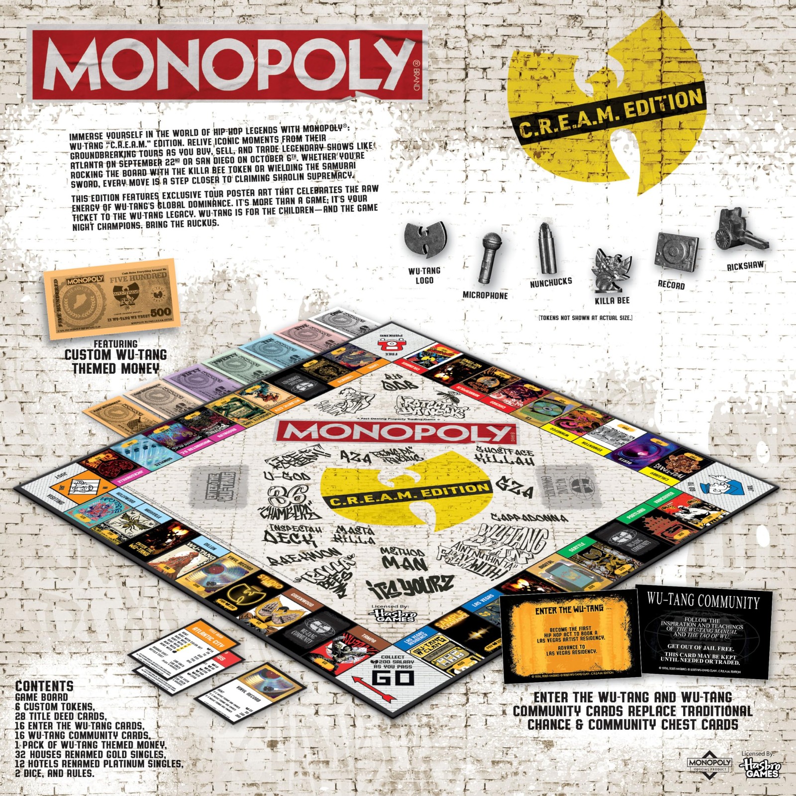 Monopoly: Wu-Tang Clan, Features Exclusive Tour Poster Art – C.R.E.A.M. Edition
