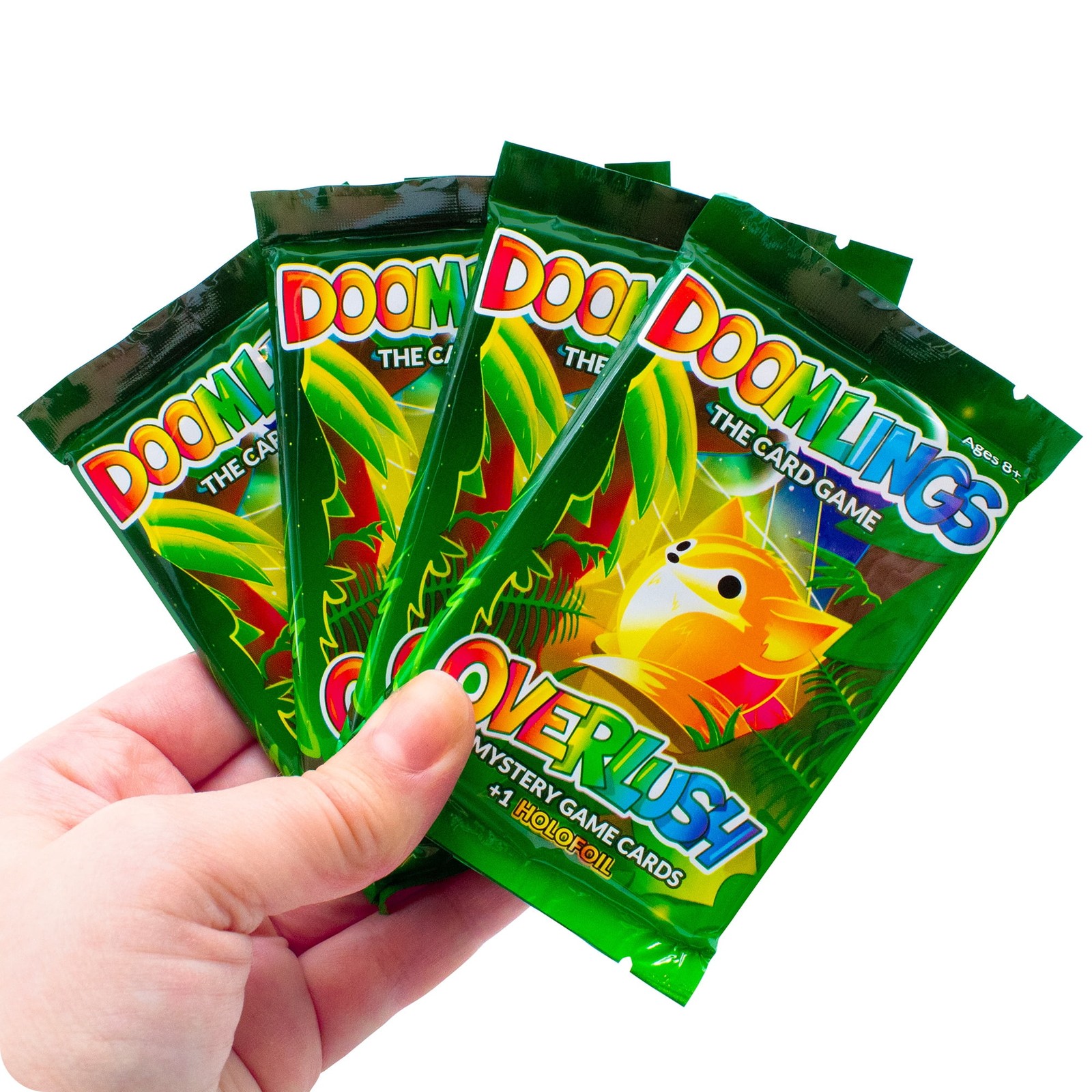 Doomlings Overlush Mystery Expansion Card Game 4X Booster Packs 60 Total Cards