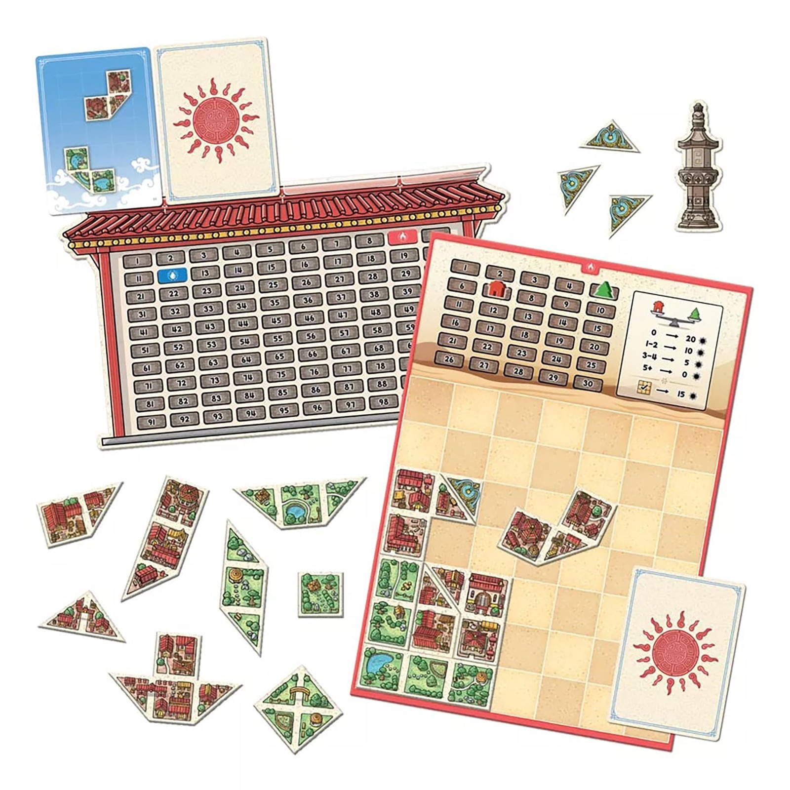 Capstone Games Tangram City Strategy Board 4 inches x 8 inches, Multicolor