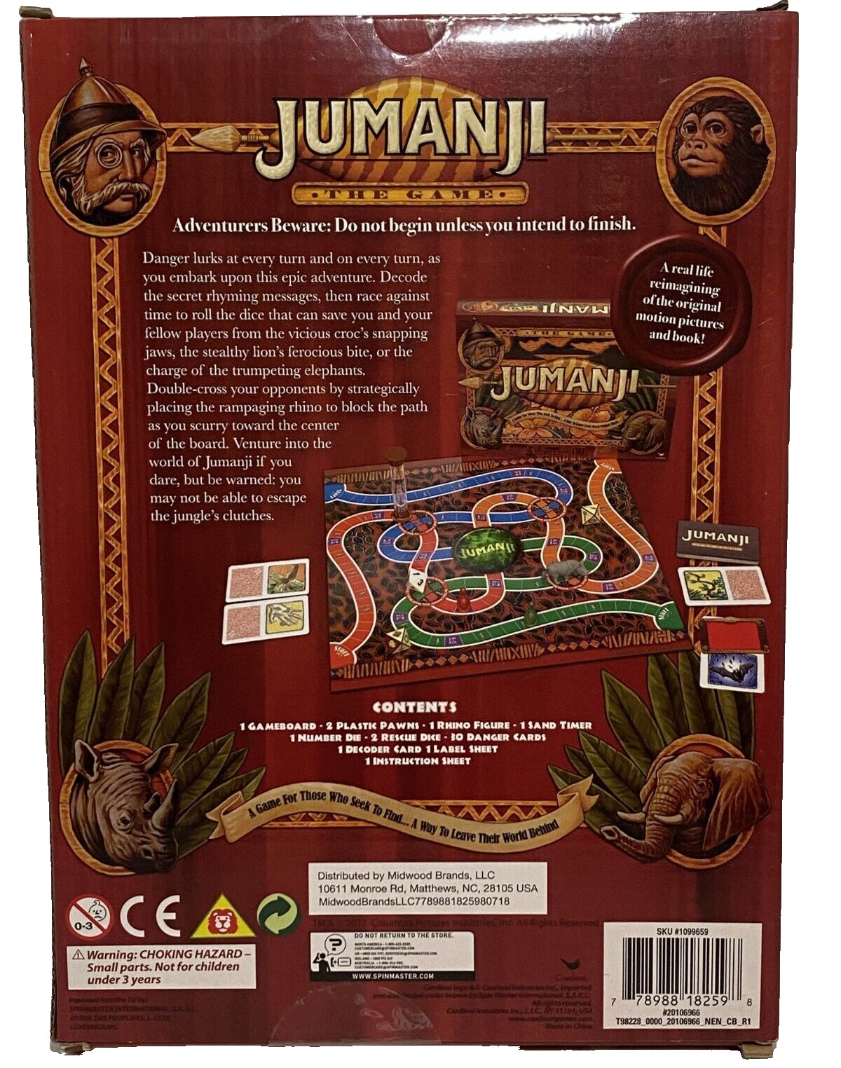 Jumanji The Game, Board Game 2017, Complete with Instructions Small