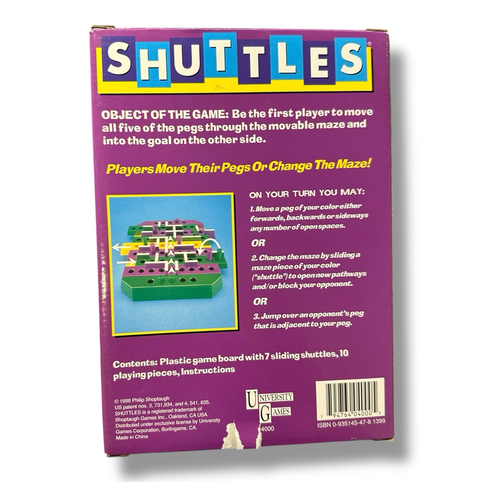 Shuttles The Moveable Maze Strategy Game 1998 University Games 04000 Complete