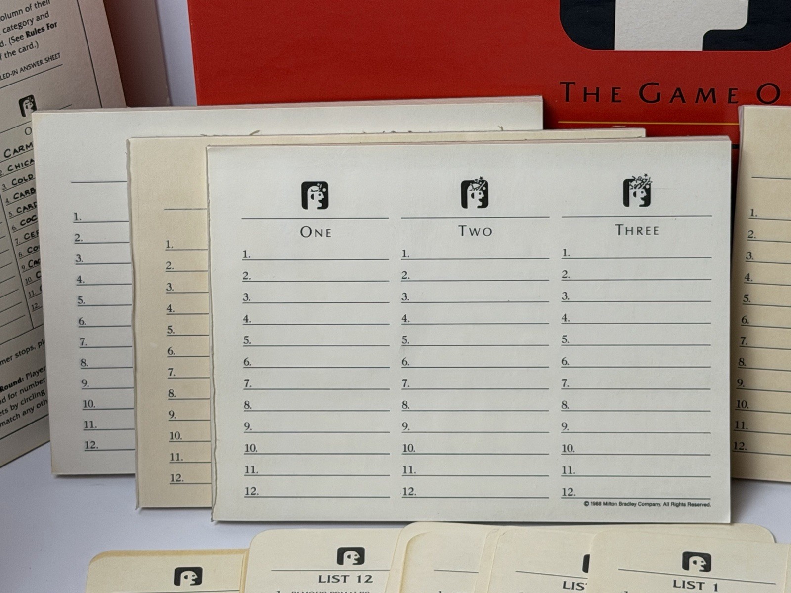 The Game Of Scattergories 1988 COMPLETE – Milton Bradley