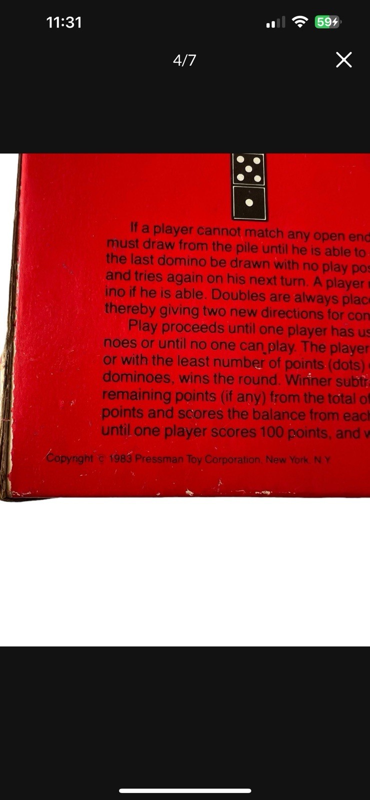 Pressman Wooden Double Six Dominoes Multiple Player Game (1983)