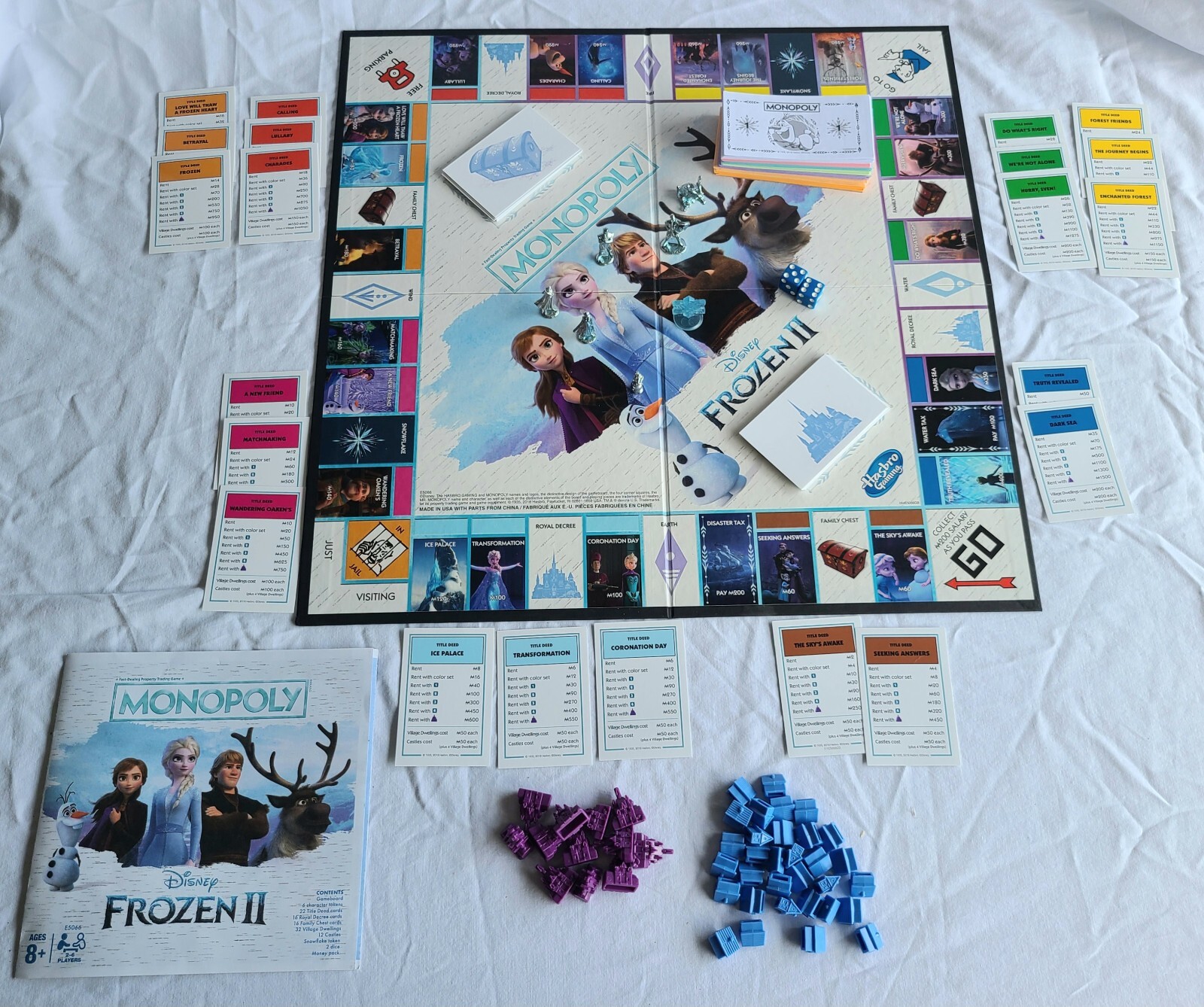 Disney Frozen 2 Monopoly Board Game Complete Elsa Olaf Anna Family Games Hasbro
