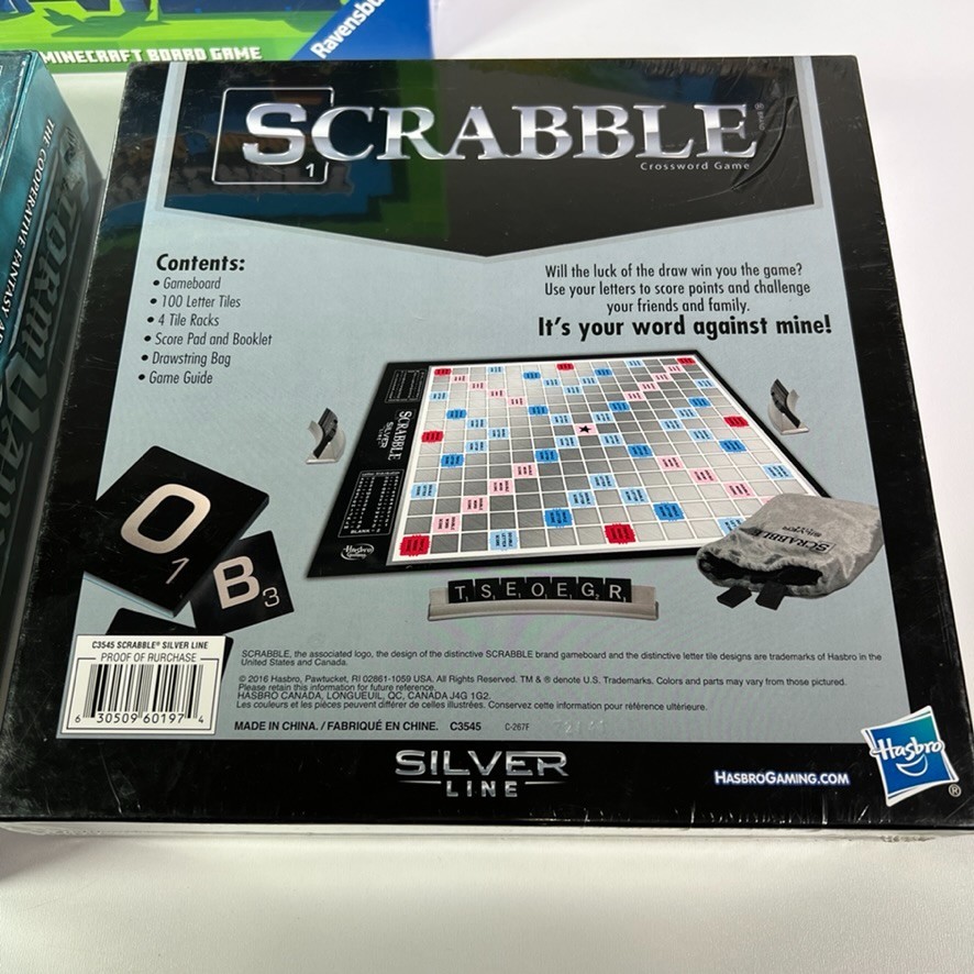 The Hobbit, Minecraft, Storm Vault, Scrabble, Ticket To Ride Board Game Lot (5x)