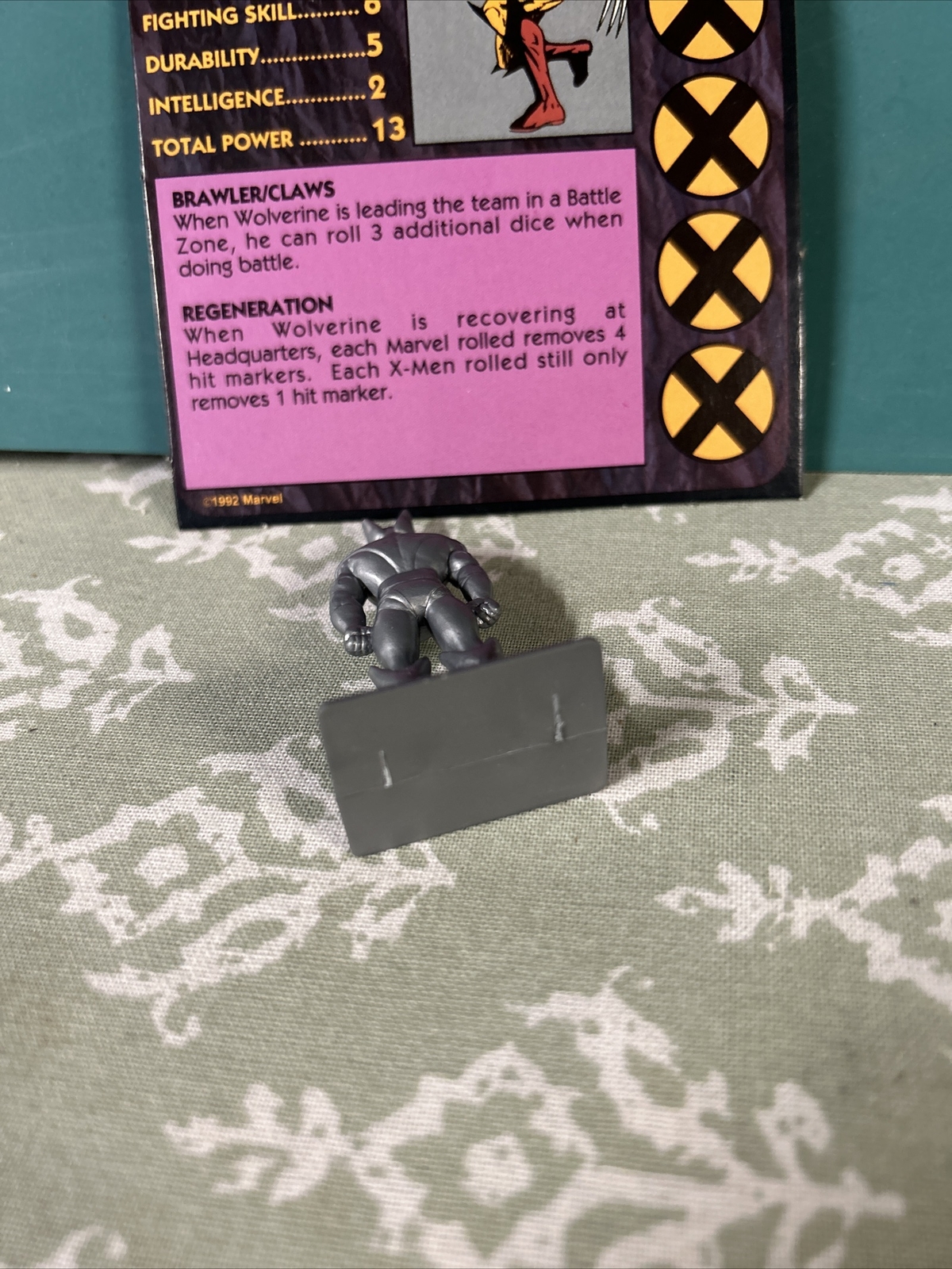 Wolverine Game Piece & Card Uncanny X-Men Alert Adventure Board Game 1992!