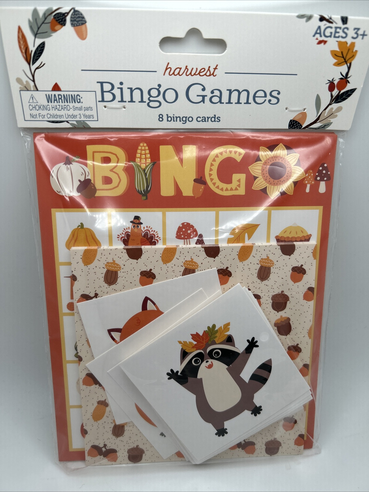 Harvest Bingo Game Thanksgiving Party Activity School Daycare Class Pack Of 8