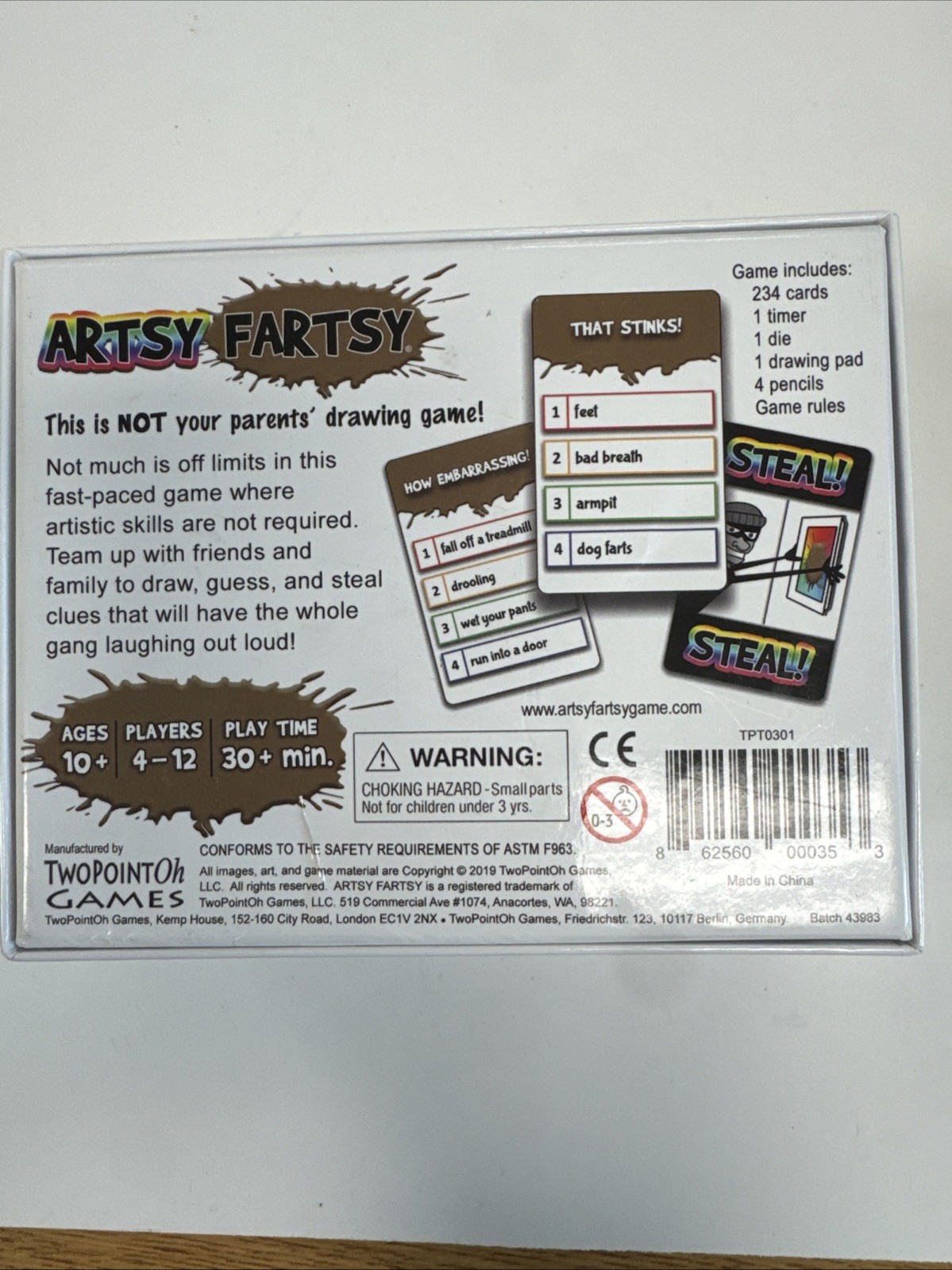 Artsy Fartsy Card and Drawing Game by TwoPointOh! Games Ages 10+