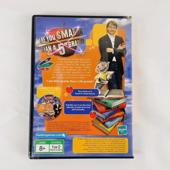 Are You Smarter Than a 5th Grader DVD Game Very Good With Case Jeff Foxworthy
