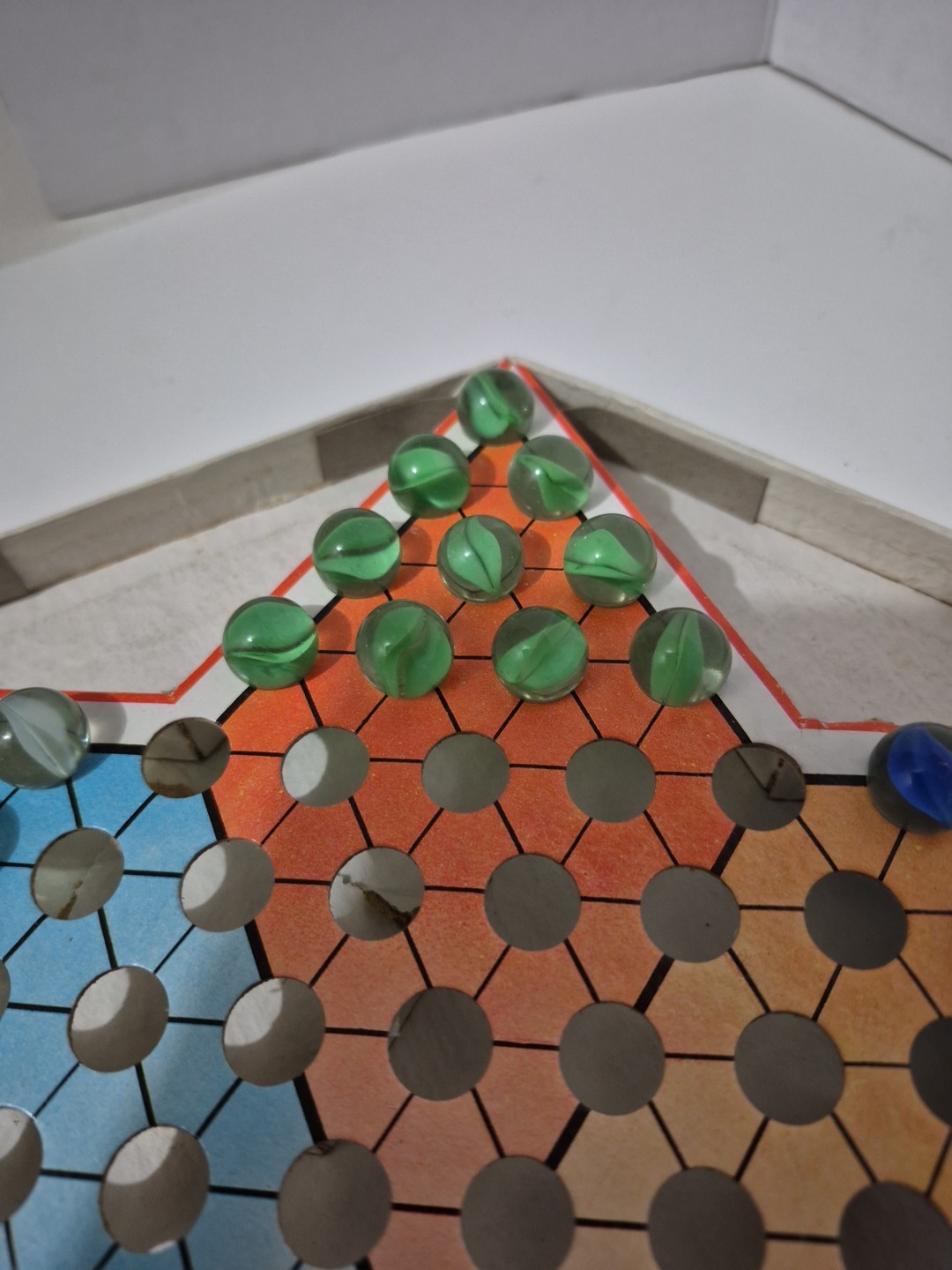 Chinese Checkers PP009 Made in China Schylling Board Game Glass Marbles Complete