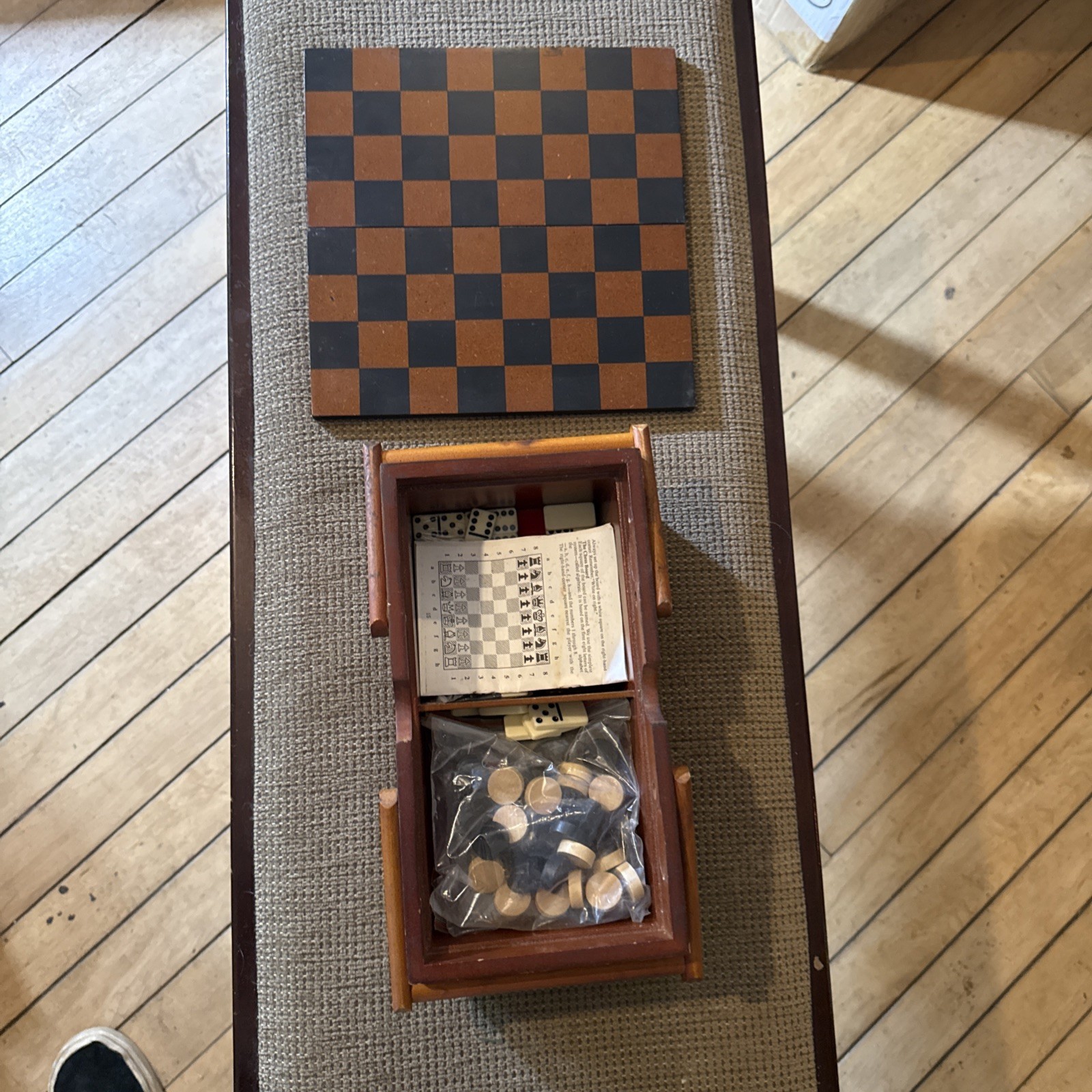 Vintage game set 7 in one 10 1/4” x 6 1/2” x 4”