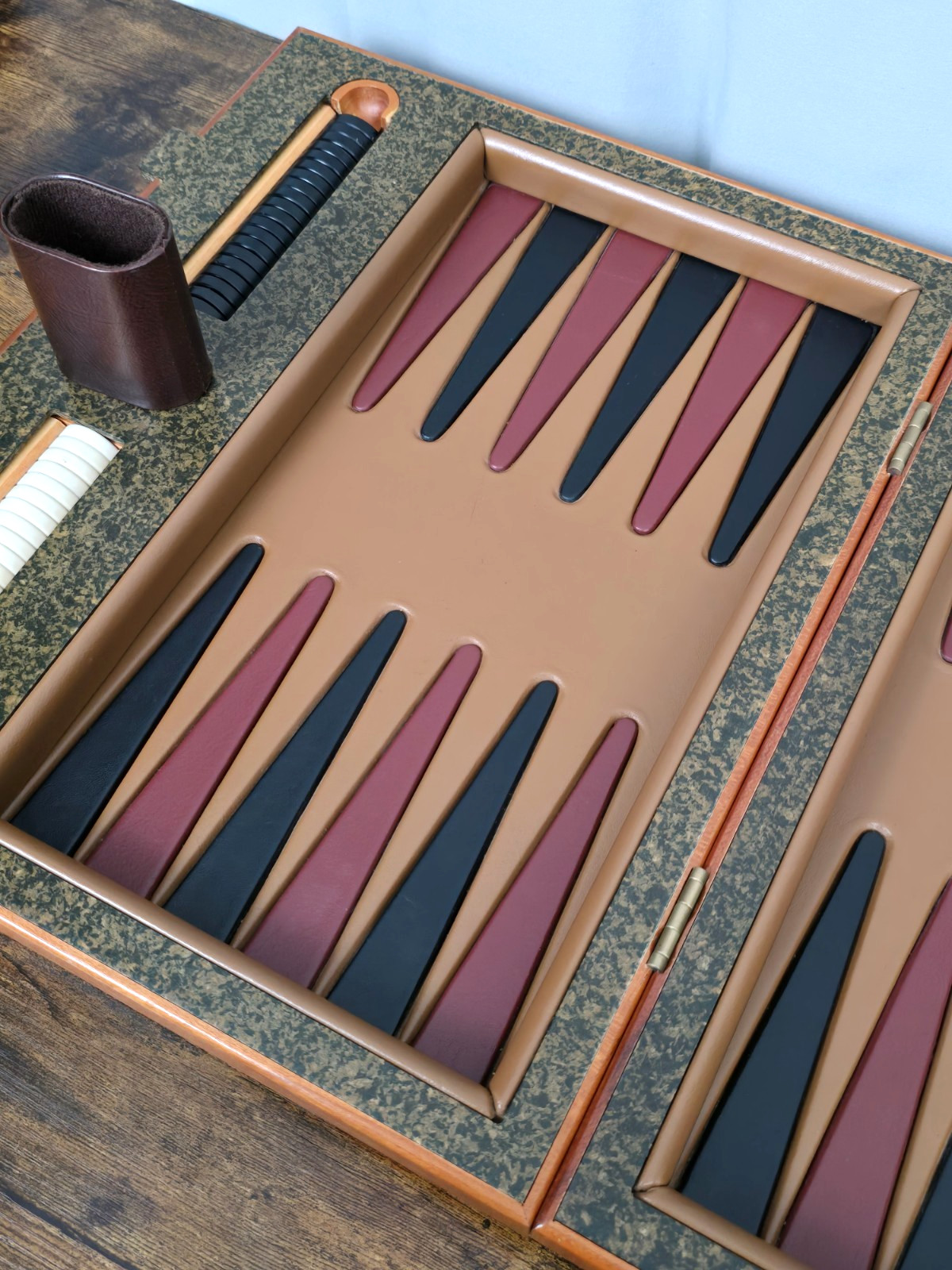 1999 NOBLE GAMES Limited Edition DAVID RIPLEY 66/250 Leather & Wood Backgammon!