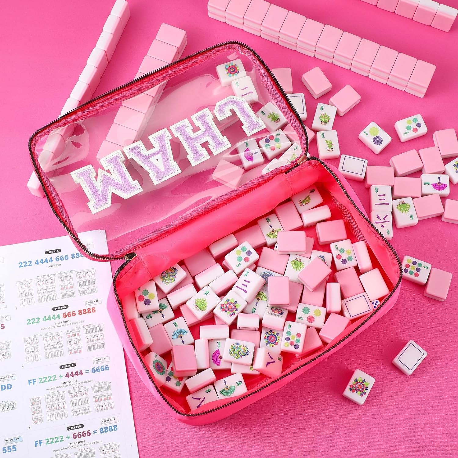American Mahjong Tiles 160 Piece Set 1.2 Inches Mahjong Game Accessories