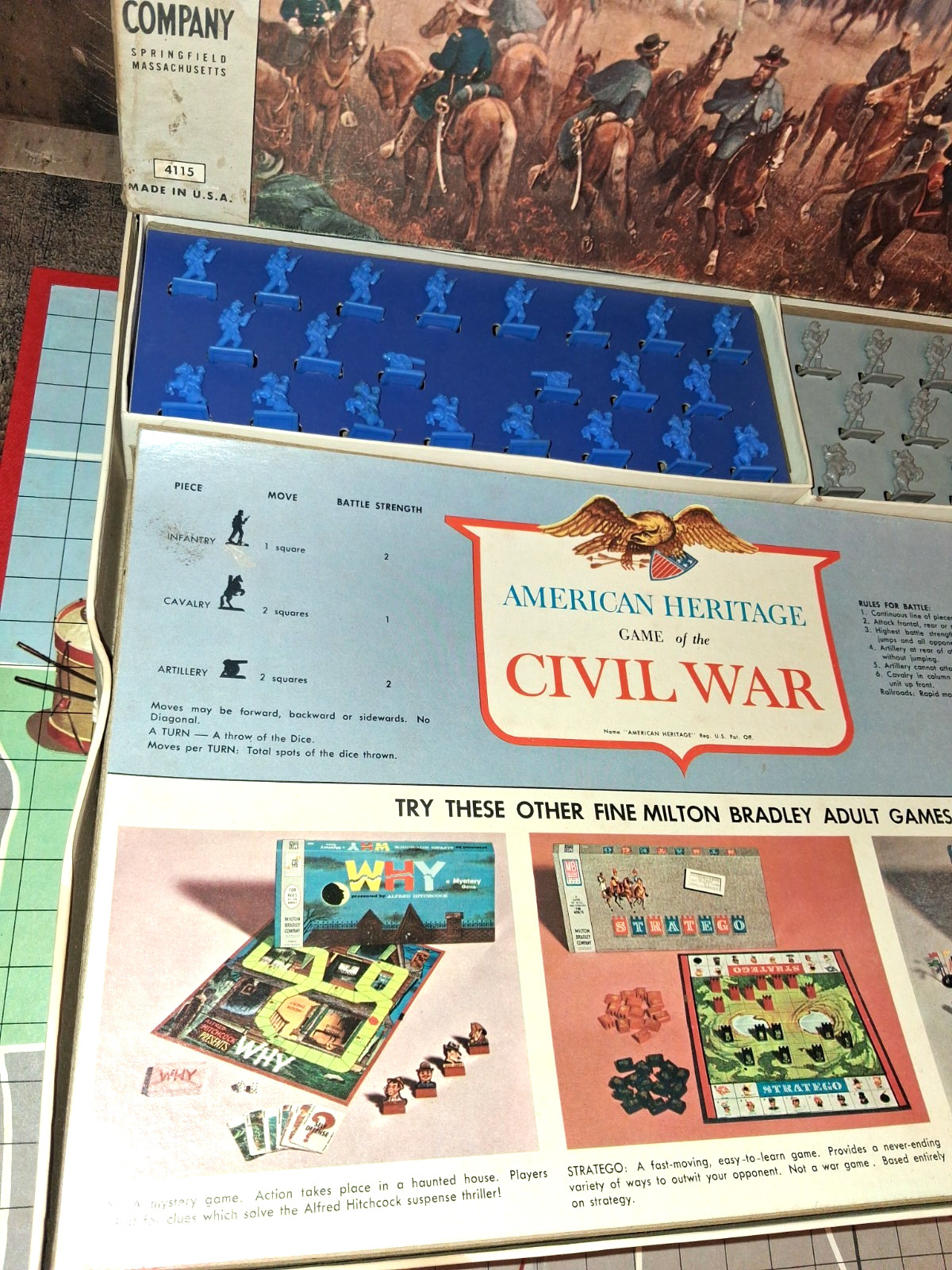 Vintage Milton Bradley American Heritage Game Civil War 1961 Complete Read