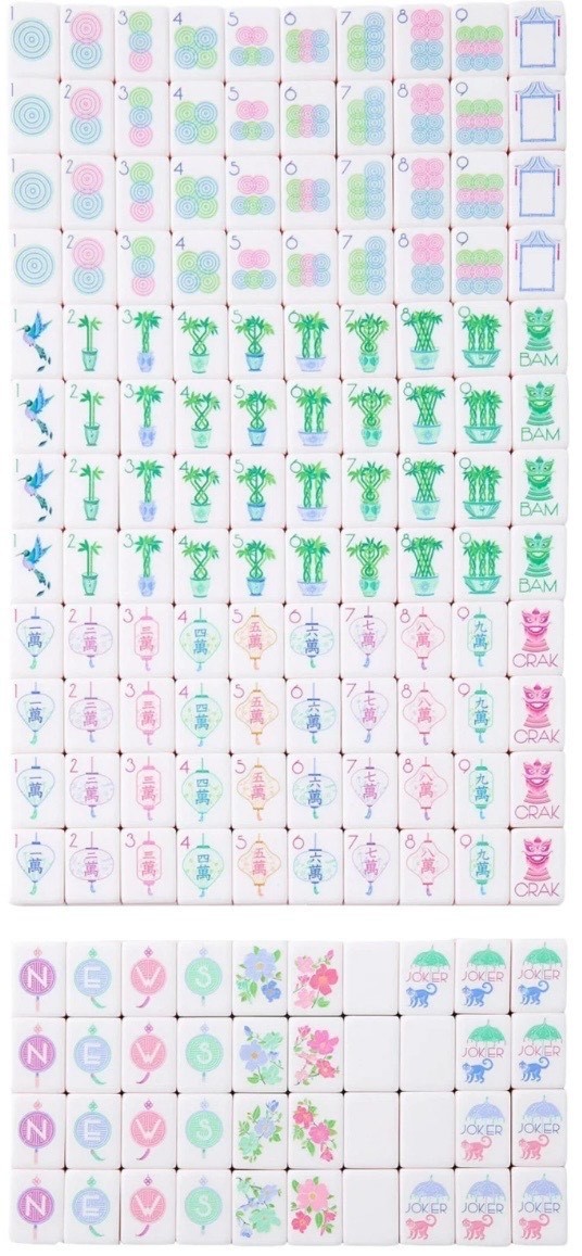 LUMINAIRE PURPLE 4 Layer Acrylic Mahjong Tiles American Set 160 Tiles US SELLER!