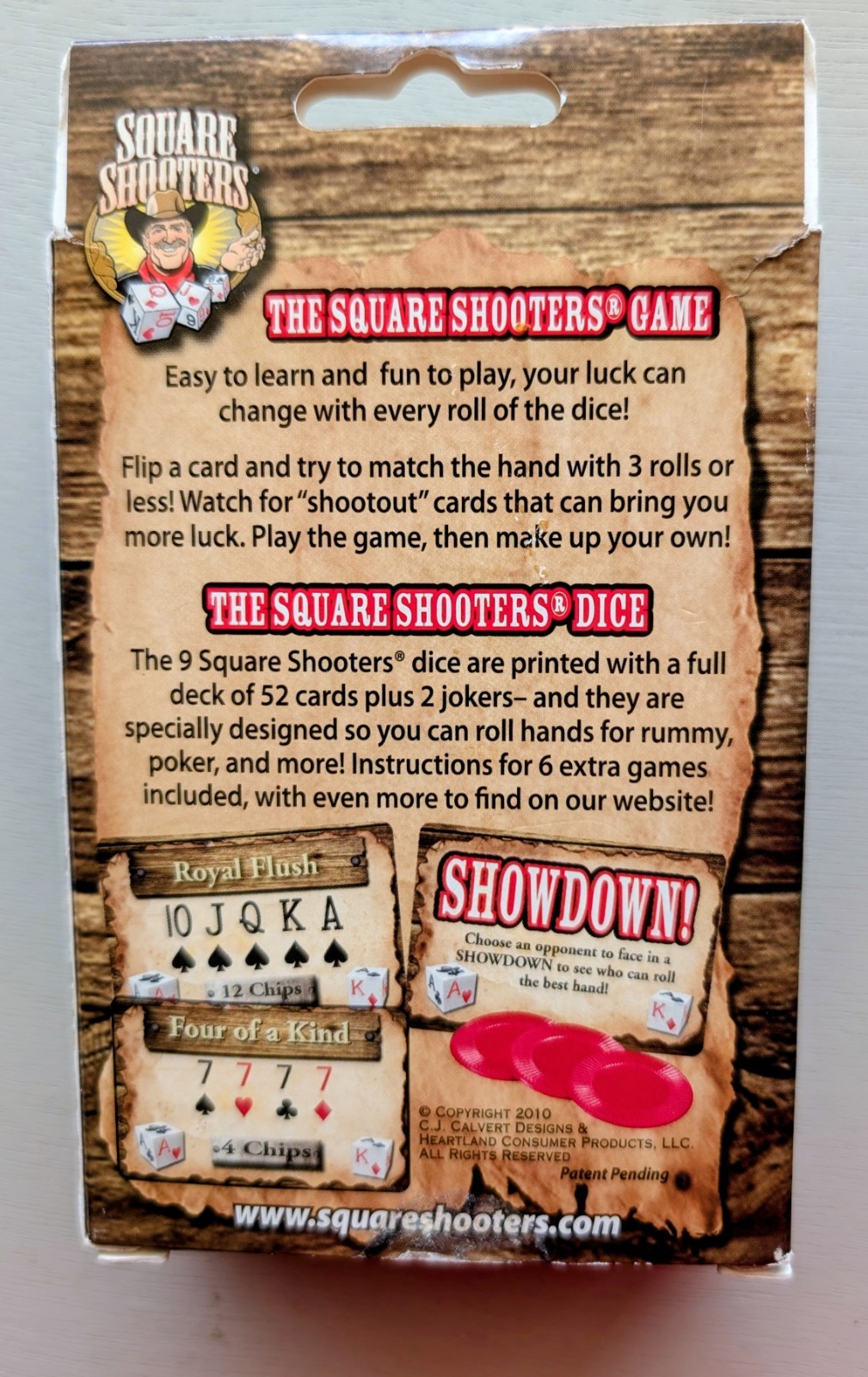Square Shooters Dice Game The First Deck of Cards on Dice Brand New