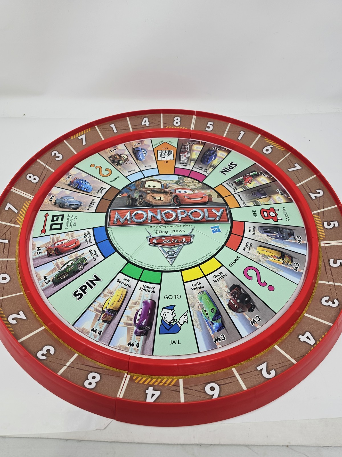 Hasbro Disney Pixar Cars 2 Monopoly Complete 2011 Lightning McQueen Racetrack