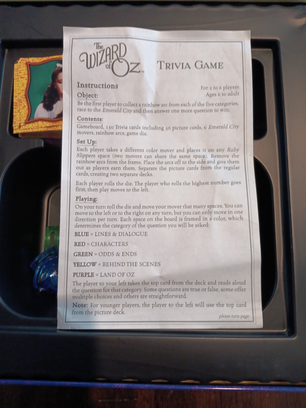 Pressman Wizard of Oz Trivia Game Metal Collector Tin 2 to 6 Players