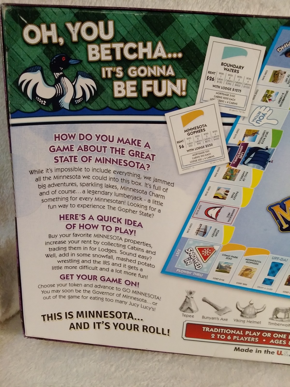 Minnesota Opoly A Fun Game Celebrating The Land Of 10,000 Lakes Late For The Sky