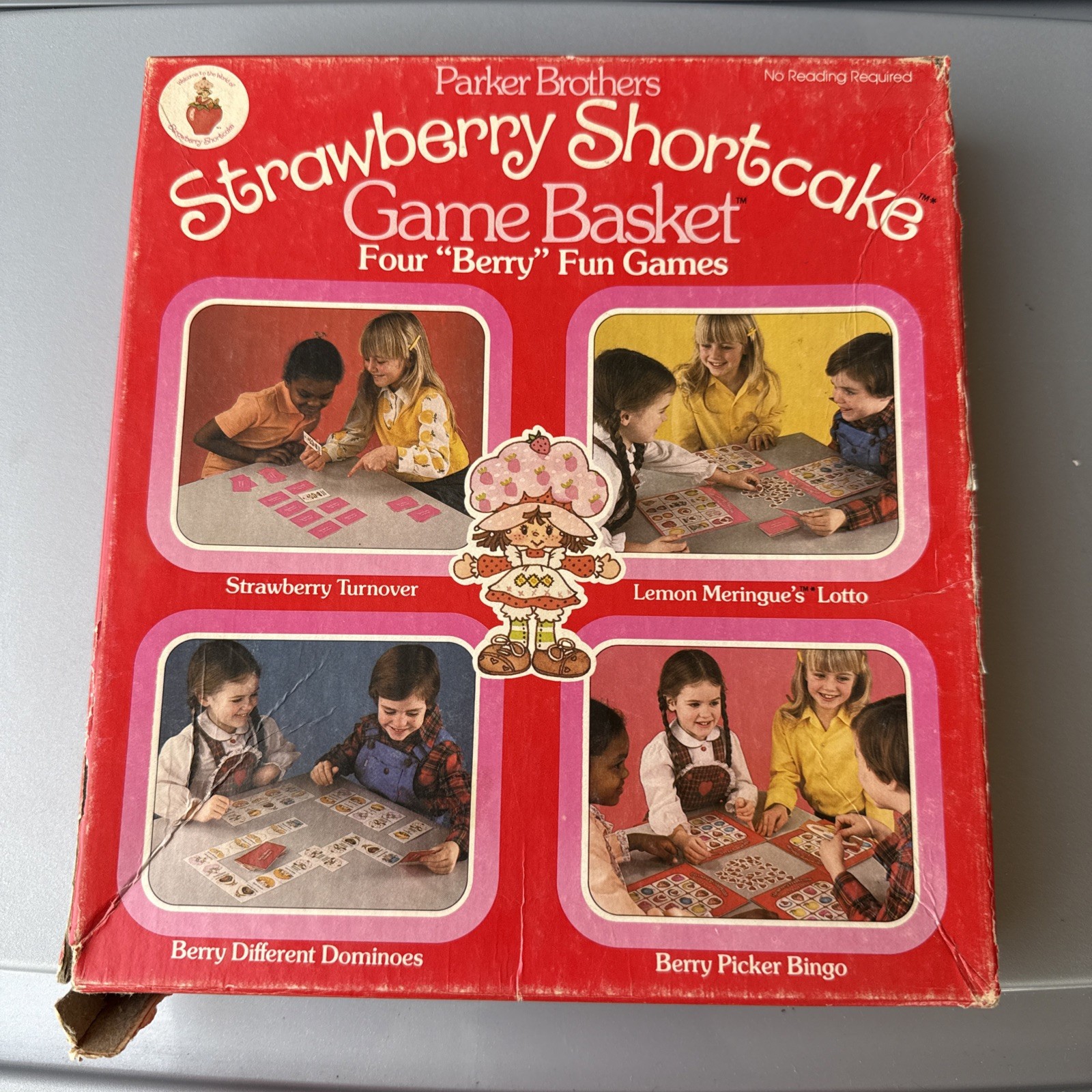 Vintage 1981 Strawberry Shortcake Kids Game Basket 4 “Berry” Fun Games-Complete!