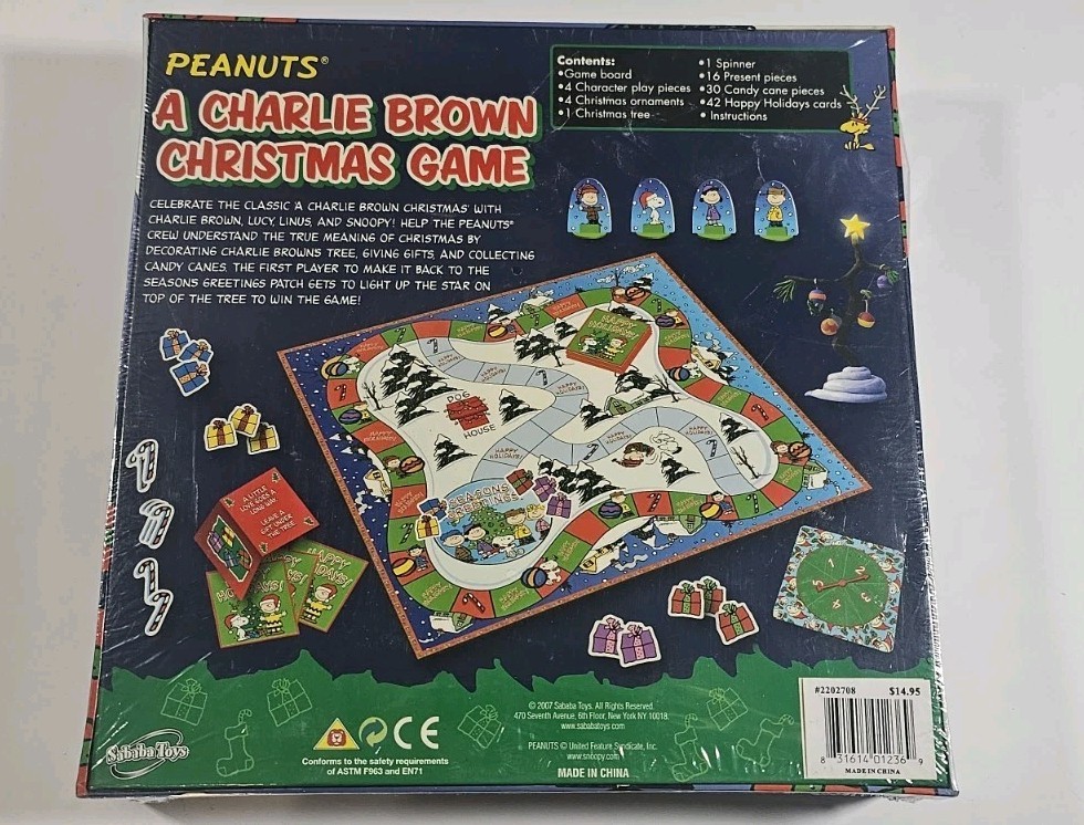 PEANUTS A Charlie Brown Christmas Board Game 2007 Sababa Toys New in Box