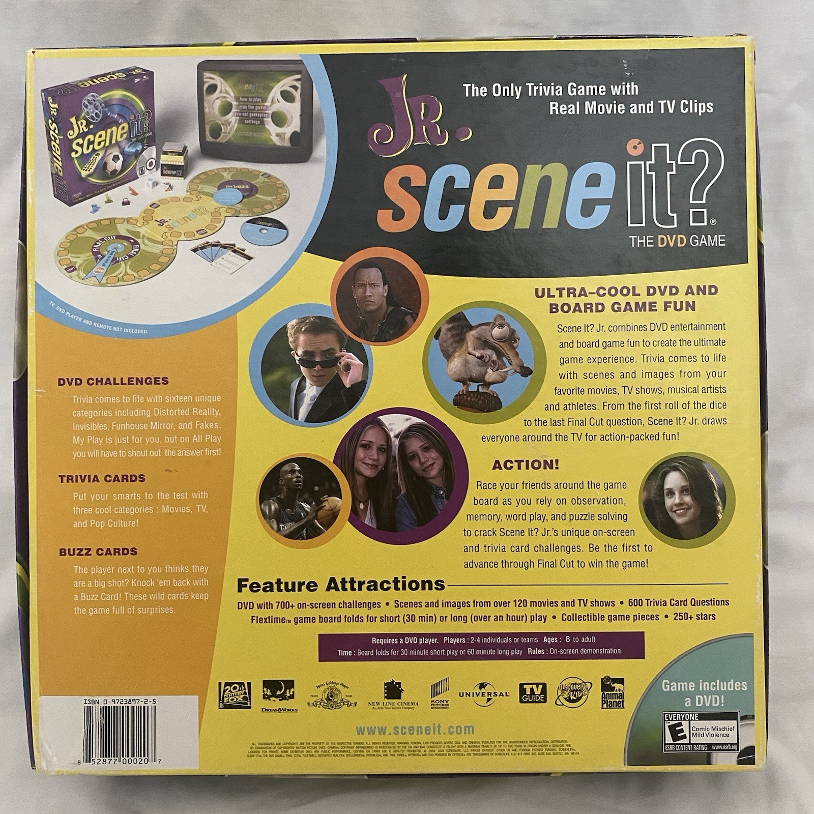 Screenlife Jr. Scene It? DVD Trivia Board Game Movie & TV 2+ Players 2004