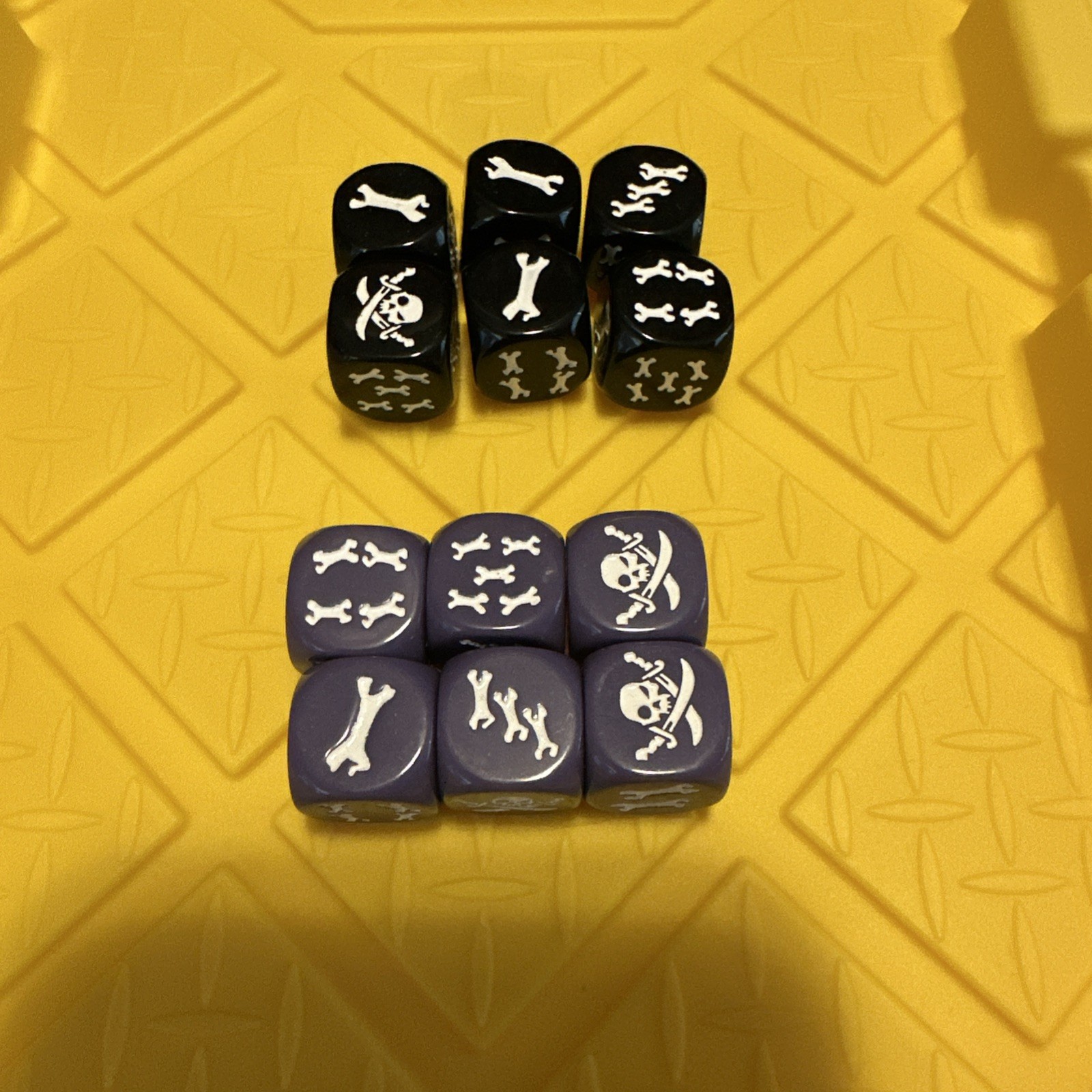 Rum & Bones Second Tide Dice. 2 Sets. Light Purple And Black