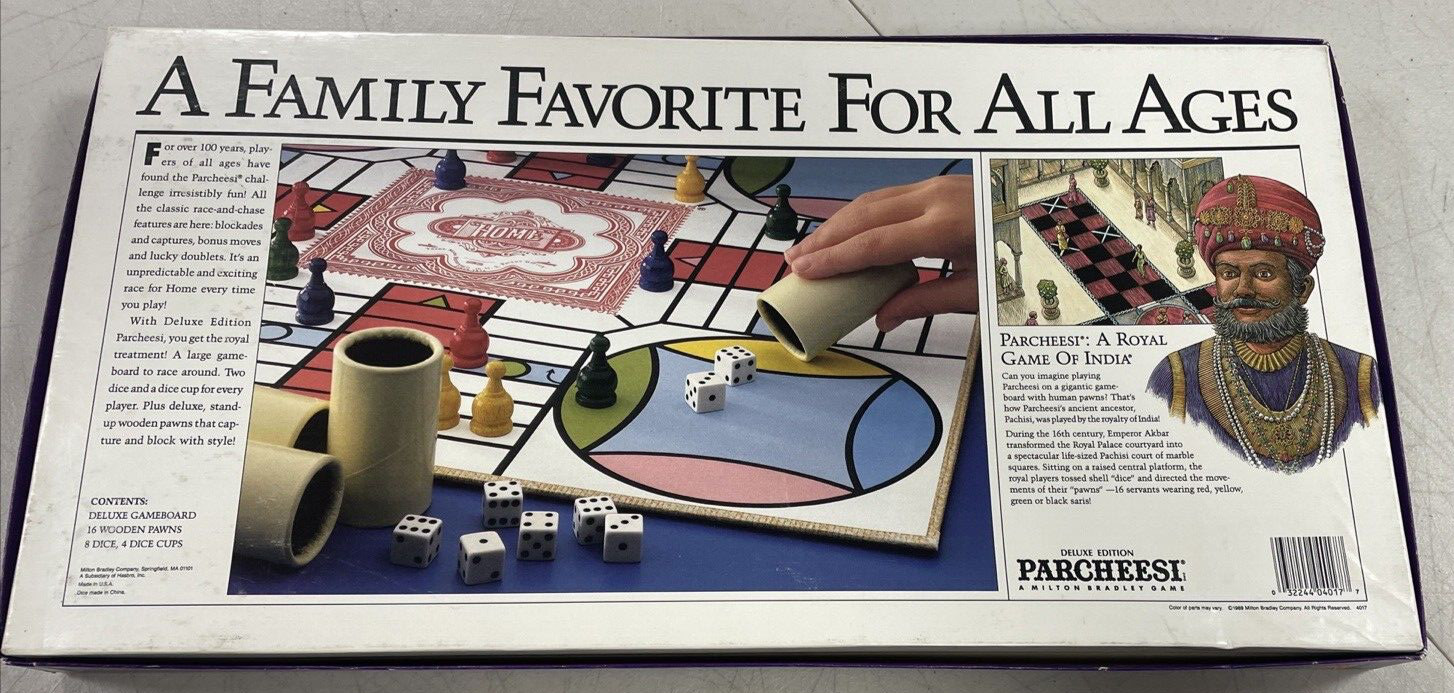 Milton Bradley Game Deluxe Edition Parcheesi Complete 1989