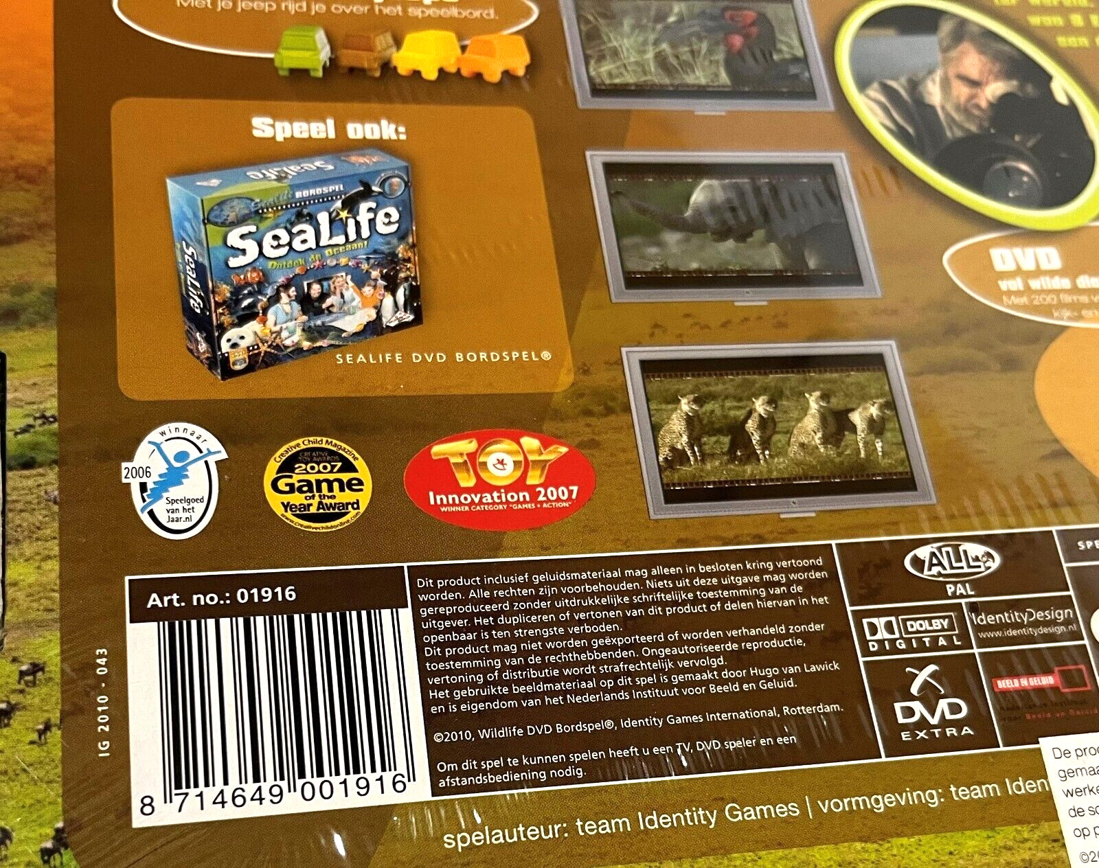 WILDLIFE by Bordspel DVD Board Game (Dutch Edition) 2010 BRAND NEW SEALED
