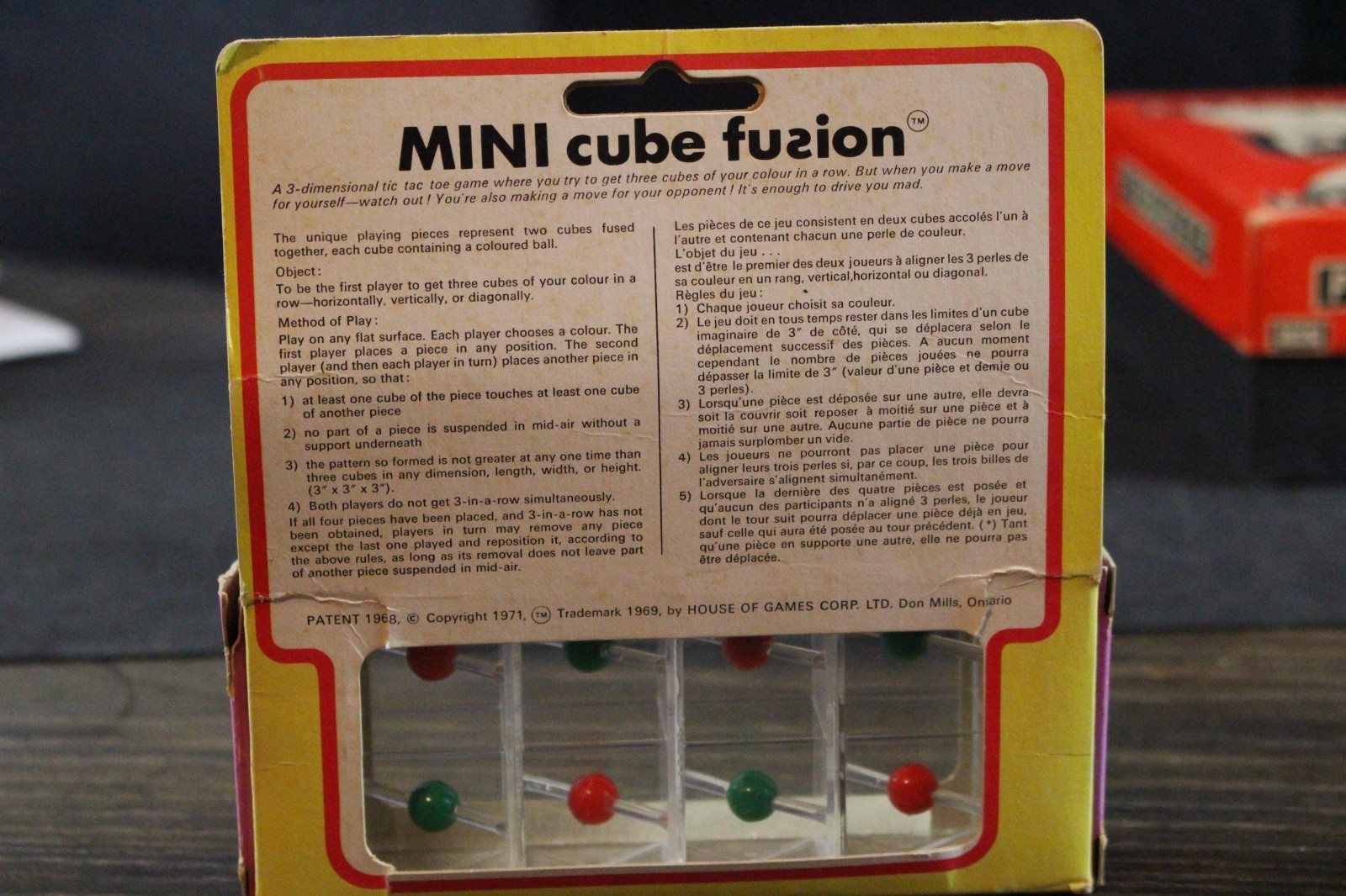 Vintage Game – Mini Cube Fusion – 3D – Modular Strategy Game – 1971 – Waddington