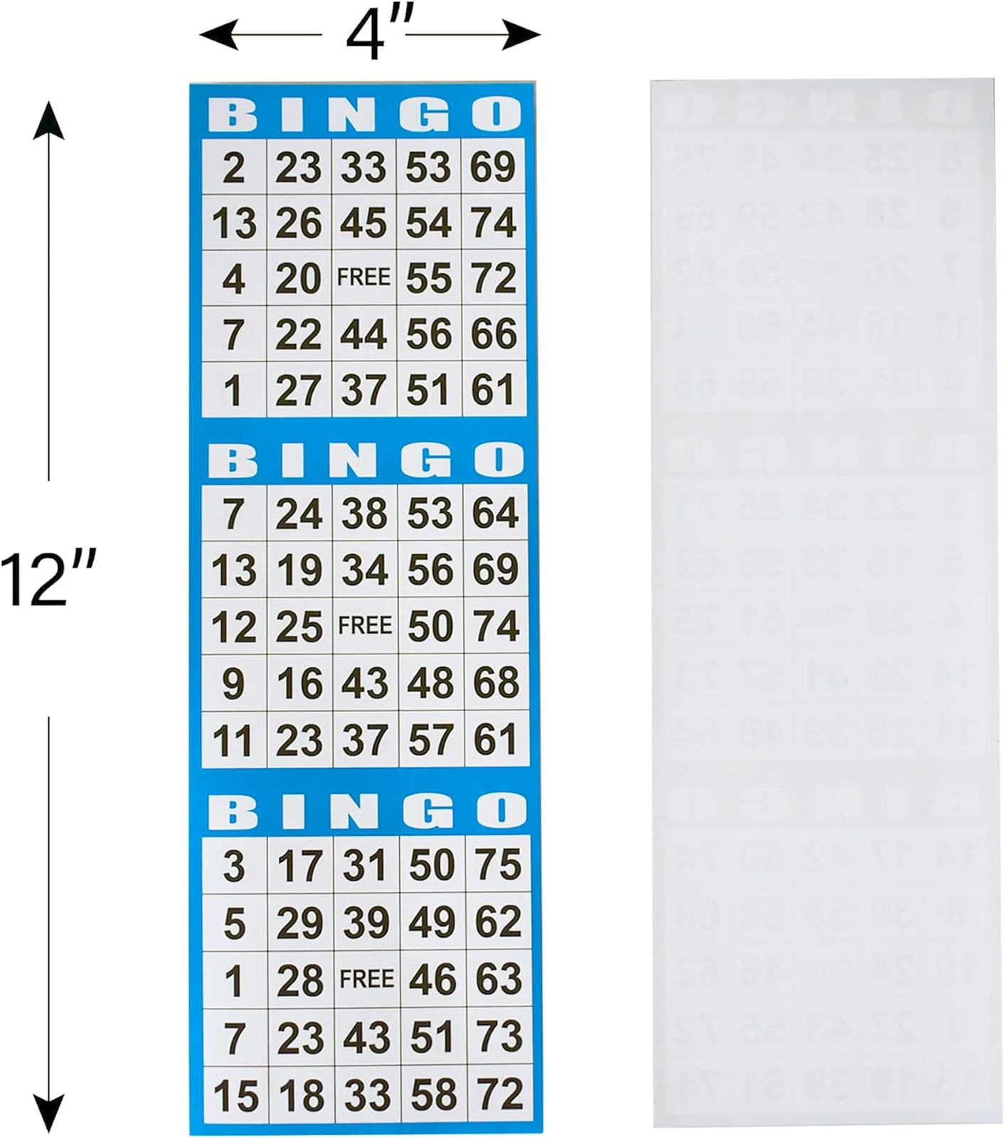 Bingo Paper Game Cards 4×12 Inch Set of 100 Books 5 Colors for Parties and