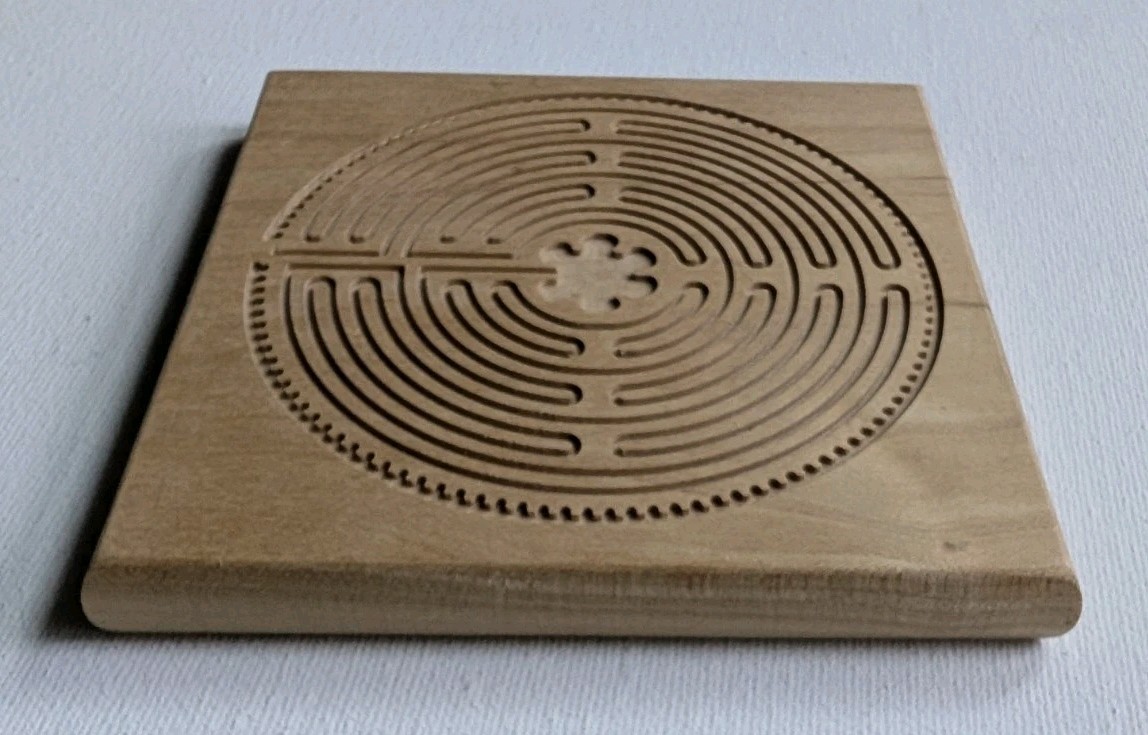 Wooden Finger Labyrinth For Meditation Relaxation 5″ Grace Cathedral iSpiritual
