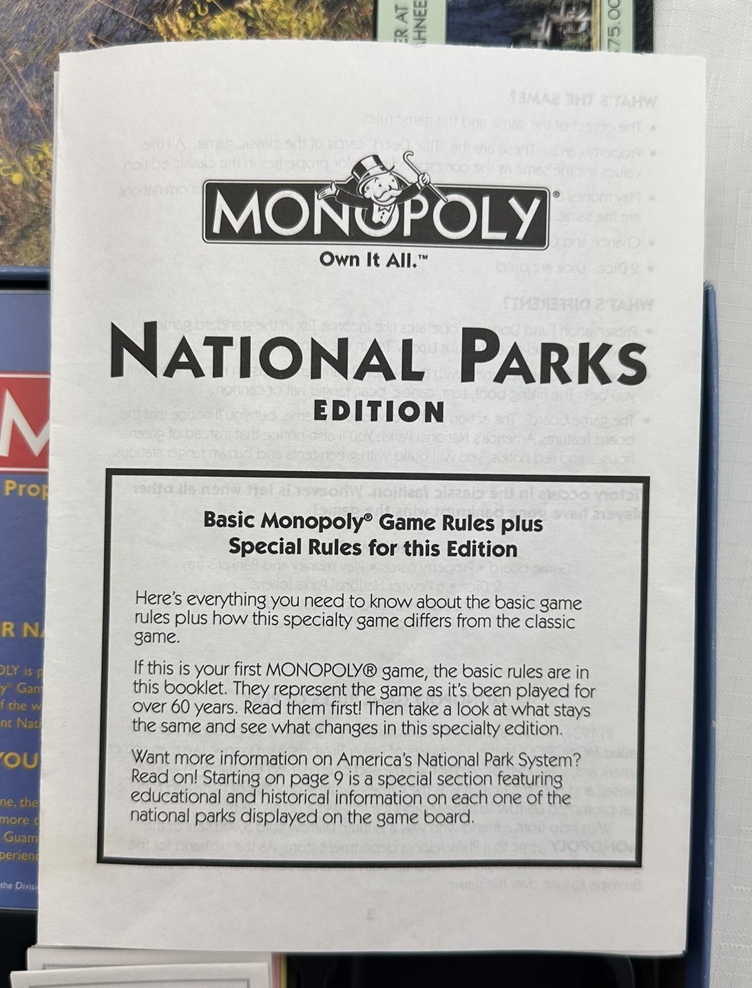 2001 National Parks Monopoly Game by USAopoly in Great Condition FREE SHIPPING